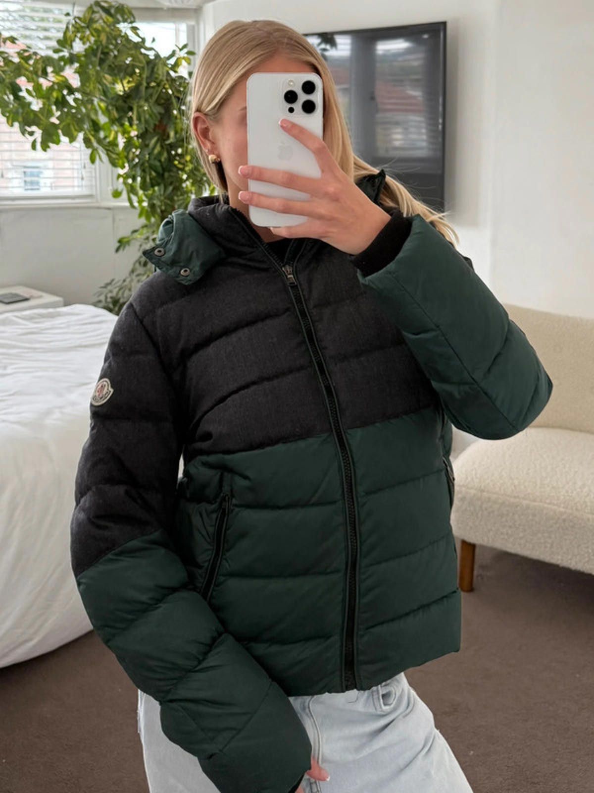 Moncler Moncler Charcoal & Deep Green Down Puffer Jacket Size L / US 10 / IT 46 - 1 Thumbnail