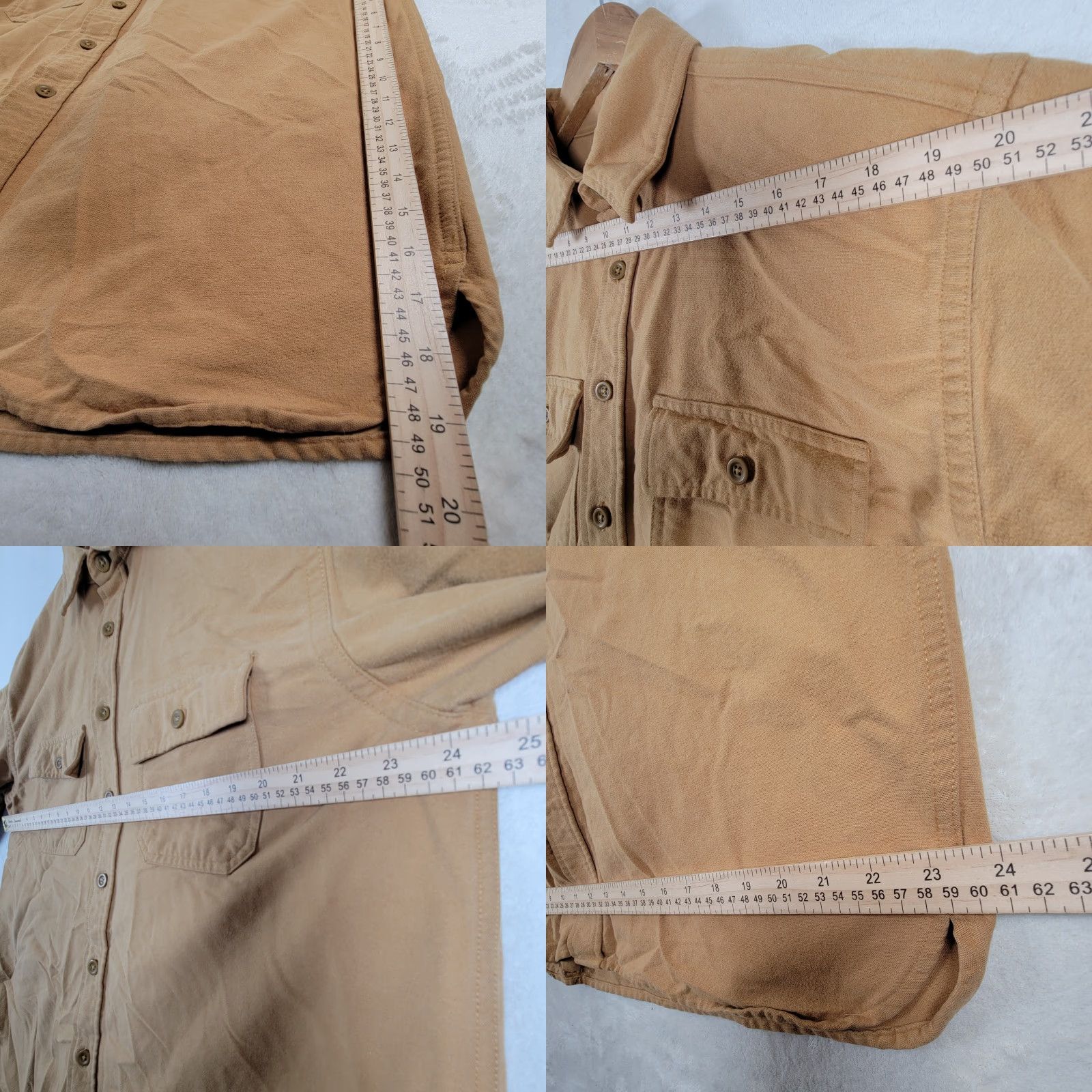 Vintage LLBEAN Workwear Fleece Lined Shirt Jacket Adult Large Tan Brown Shacket Plaid Lined 90s Grunge Retro Casual Workwear Mens Size US L / EU 52-54 / 3 - 8 Thumbnail