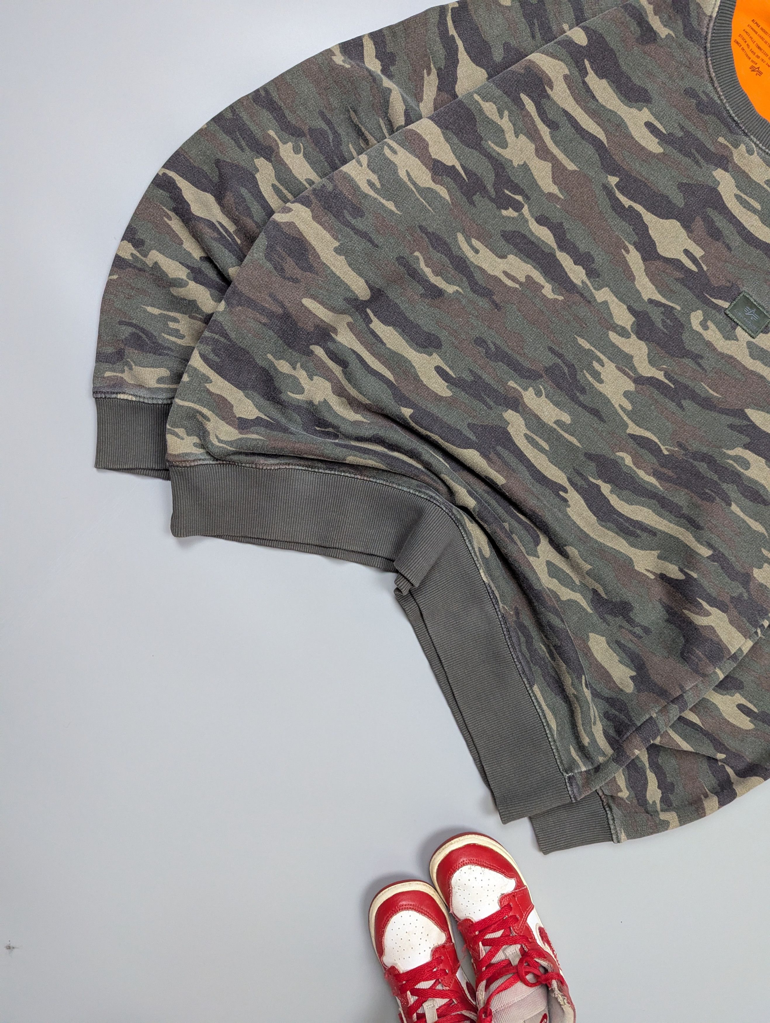 Alpha Industries ALPHA INDUSTRIES Men Military Camouflage Army Sweatshirt XXL Size US XXL / EU 58 / 5 - 4 Thumbnail