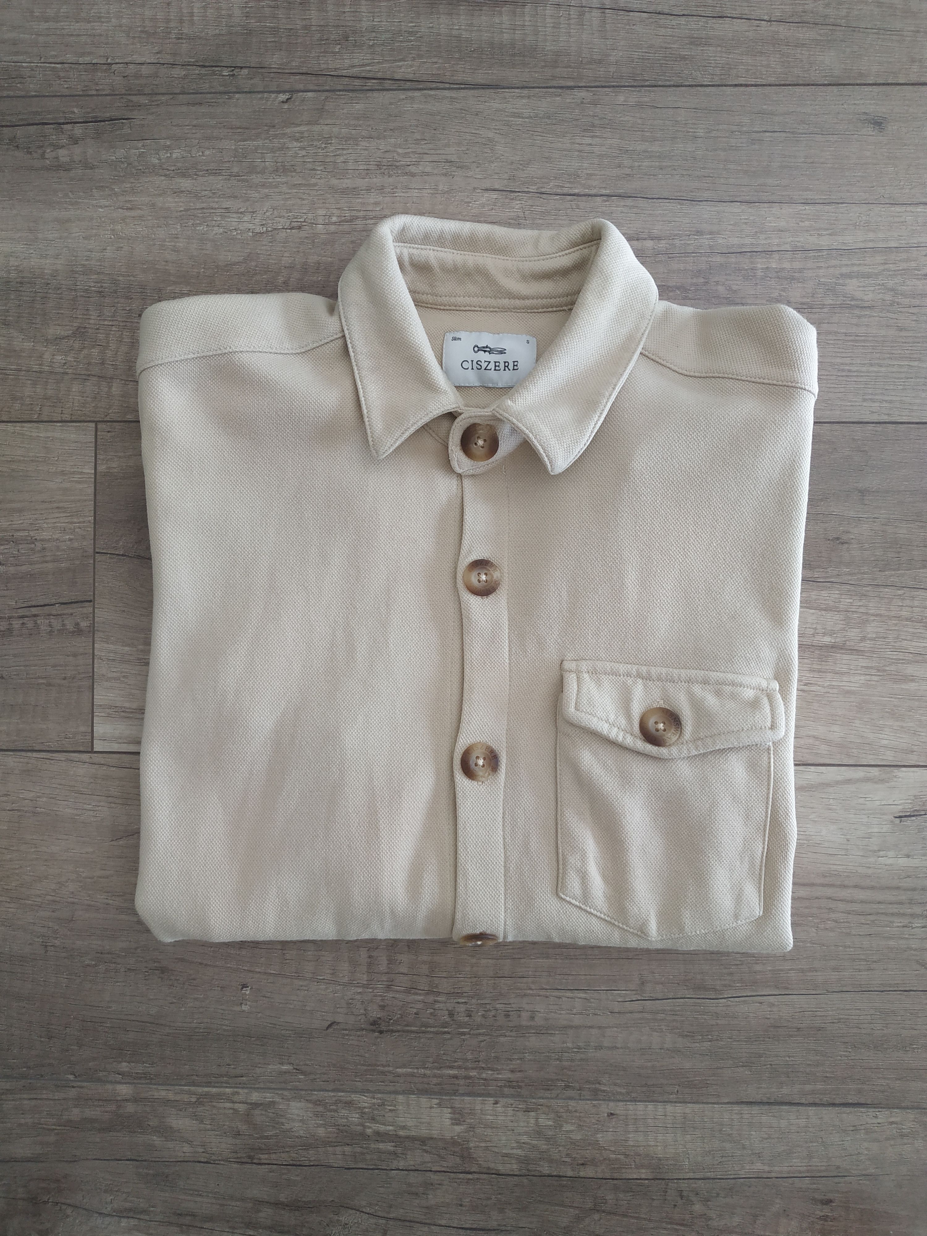 Designer CISZERE Beige Men's Button Up Shirt, s. SMALL Size US S / EU 44-46 / 1 - 4 Thumbnail