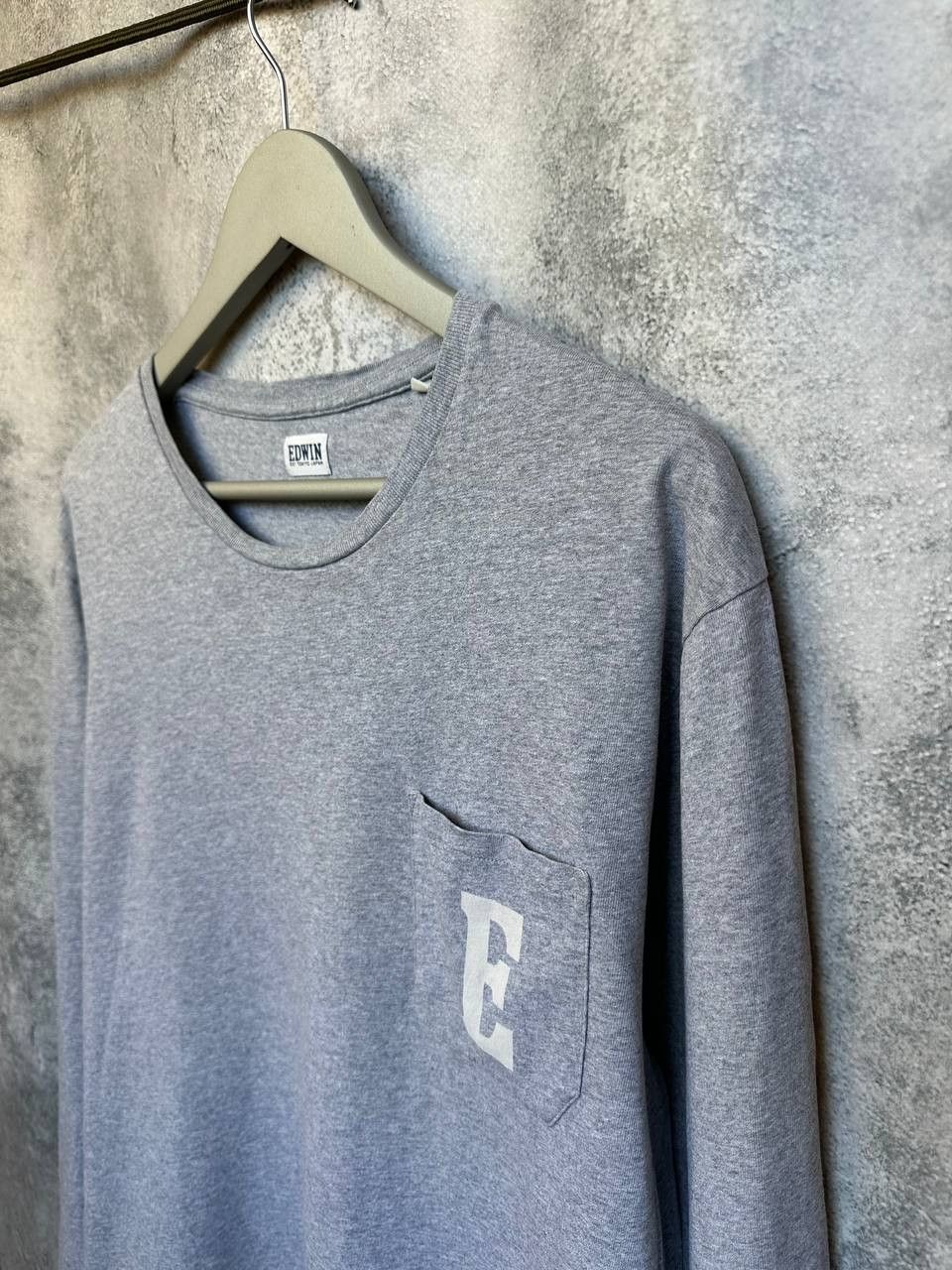 Edwin Edwin Japan Pocket Logo Long Sleeve T-Shirt Gray Crew Neck Size US XL / EU 56 / 4 - 6 Thumbnail