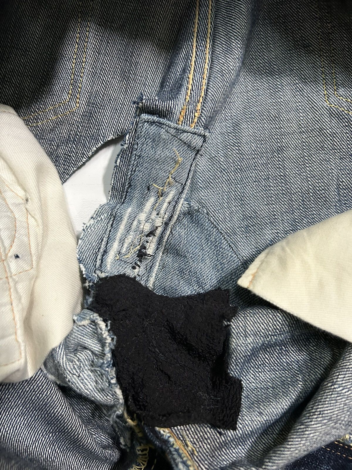 Japanese Brand × Kapital × Vintage R.J.B JAPAN SELVEDGE DISTRESSED DENIM ☠️🎌🎌 Size US 34 / EU 50 - 14 Thumbnail