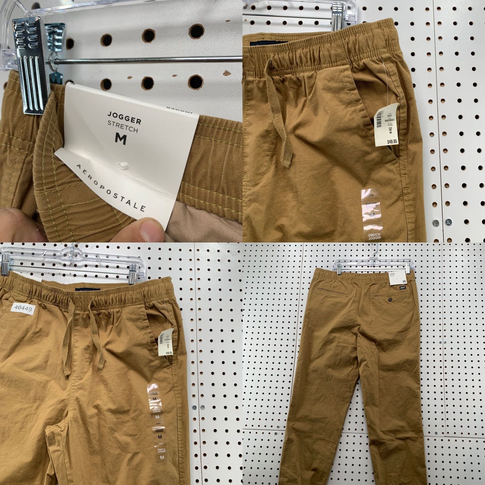 Vintage Aéropostale Joggers Pants Mens M 34x28 Stretch Elastic Waist Tan Brown Casual Slim Front Pocket Slit 34x28 Jogger Size US 31 - 8 Thumbnail