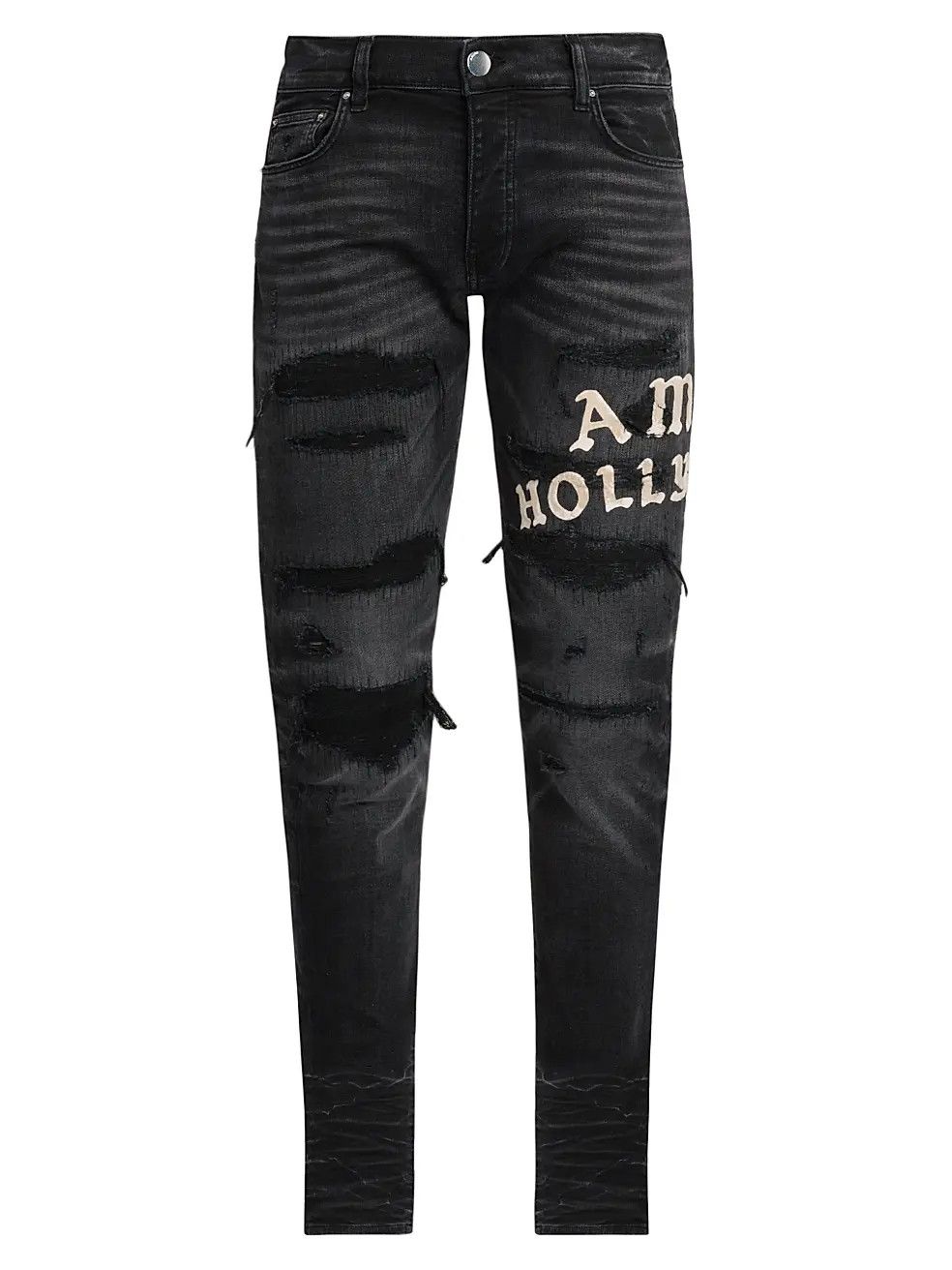 Amiri os11x1225 Hollywood Appliqué Thrasher Repaired Skinny Jeans Size US 32 / EU 48 - 1 Thumbnail
