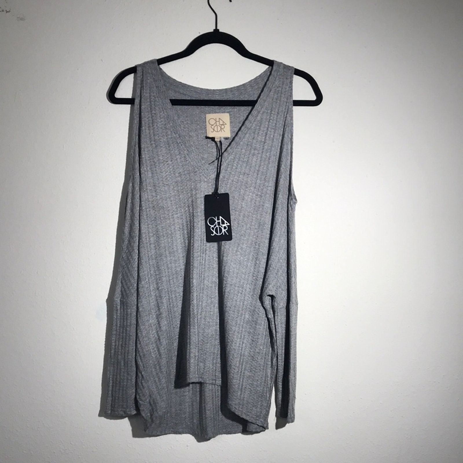 Other CHASER Grey Thermal Cold Shoulder Shirt Size Medium NWT Size M / US 6-8 / IT 42-44 - 1 Thumbnail