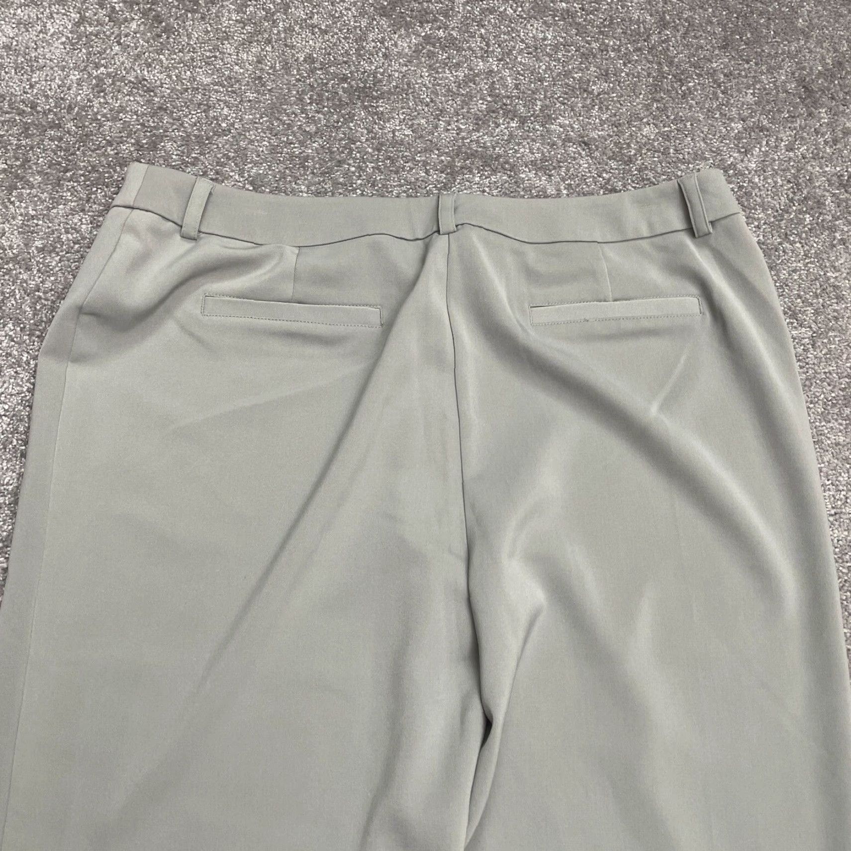 Vintage Chico's Trouser Dress Pants Womens 2.5 Short US12 Large Gray Straight 37x29.5 Size 36" / US 14 / IT 50 - 4 Thumbnail