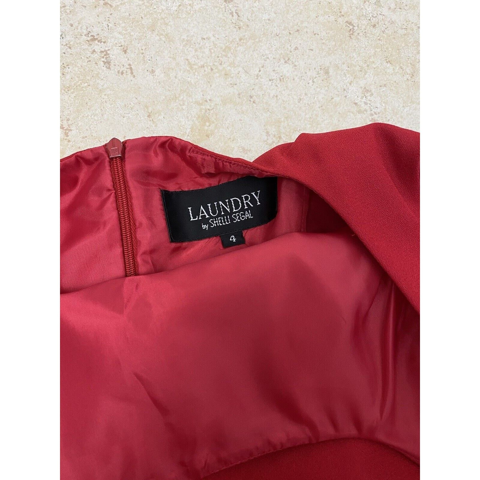 Laundry by Shelli Segal VTG Laundry Shelli Segal Red Mini Sheath Dress 4 Classic Size S / US 4 / IT 40 - 4 Thumbnail