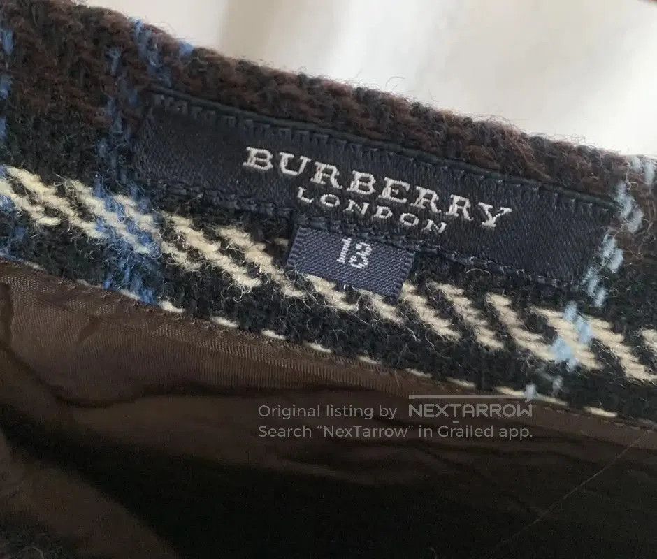 Burberry Burberry Blue Wool Check Long Skirt. Size 29" - 2 Thumbnail