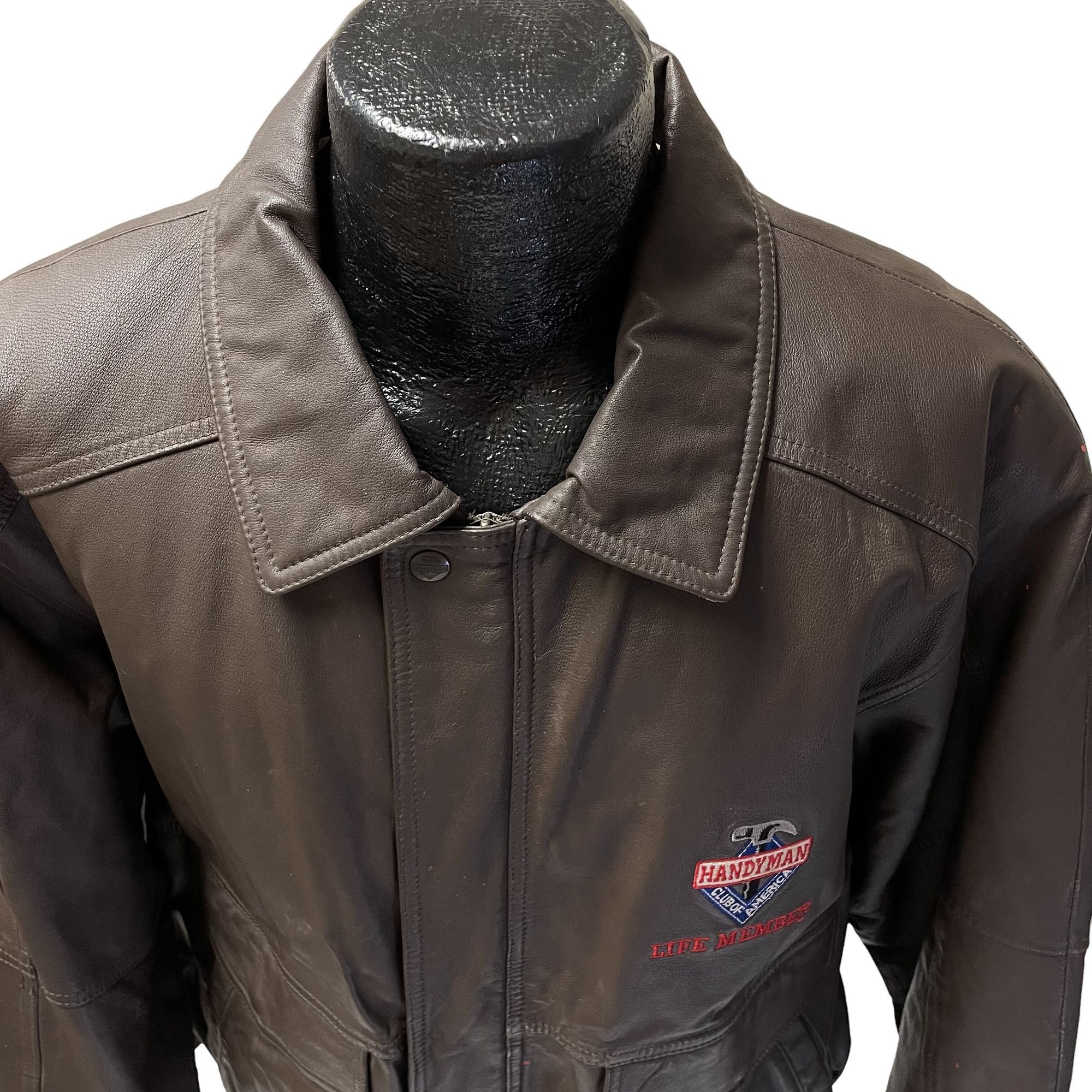 Other Vtg Handyman Club of America Brown Leather BOMBER Size US XL / EU 56 / 4 - 3 Thumbnail