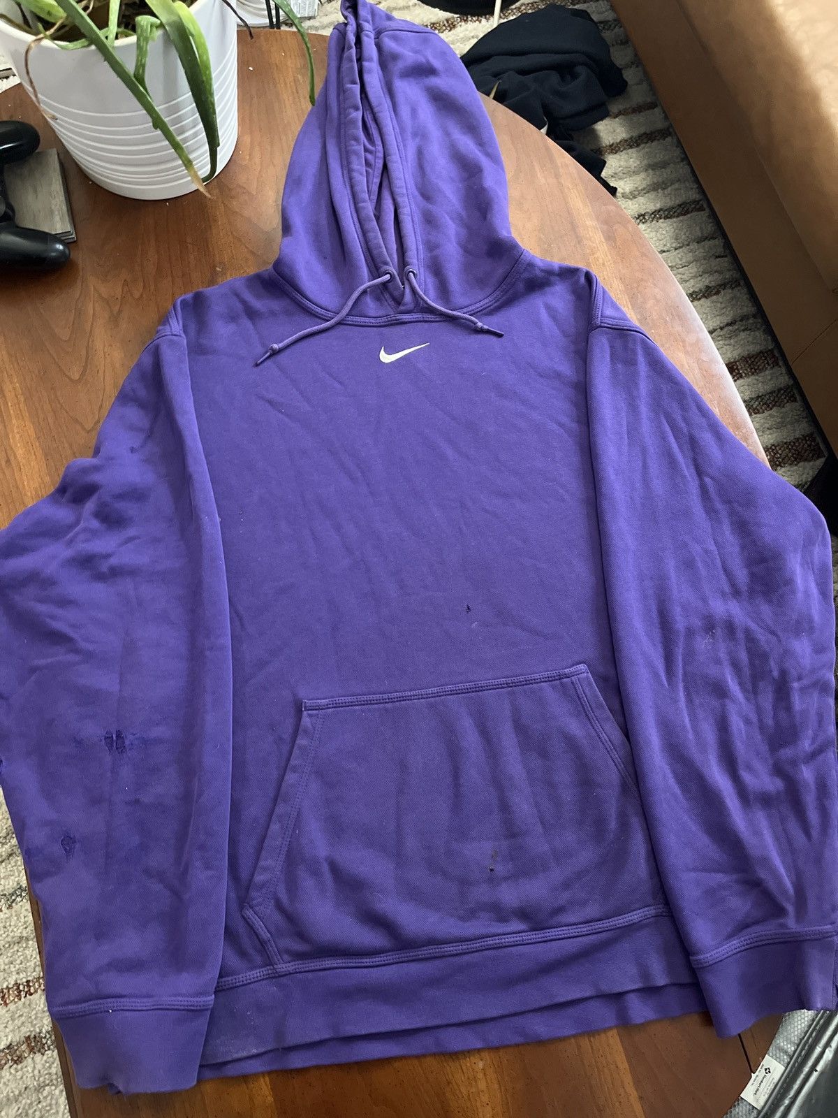 Nike × Vintage Nike Vintage Center Swoosh Hoodie (purple) size XL Size US XL / EU 56 / 4 - 1 Thumbnail
