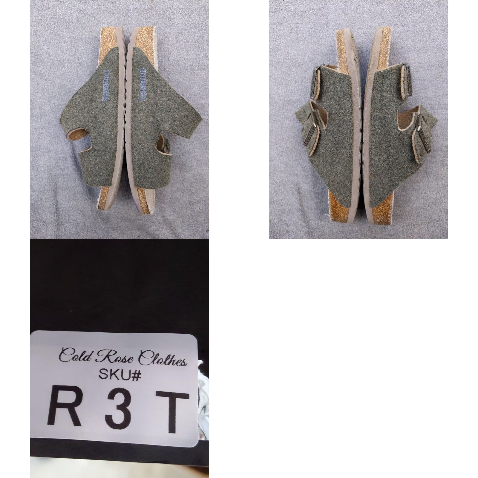 Birkenstock Birkenstock Arizona Sandals Womens 7 38 Green Wool Slide Cork Footbed Germany Arch Support Buckle Size US 7 / IT 37 - 8 Thumbnail