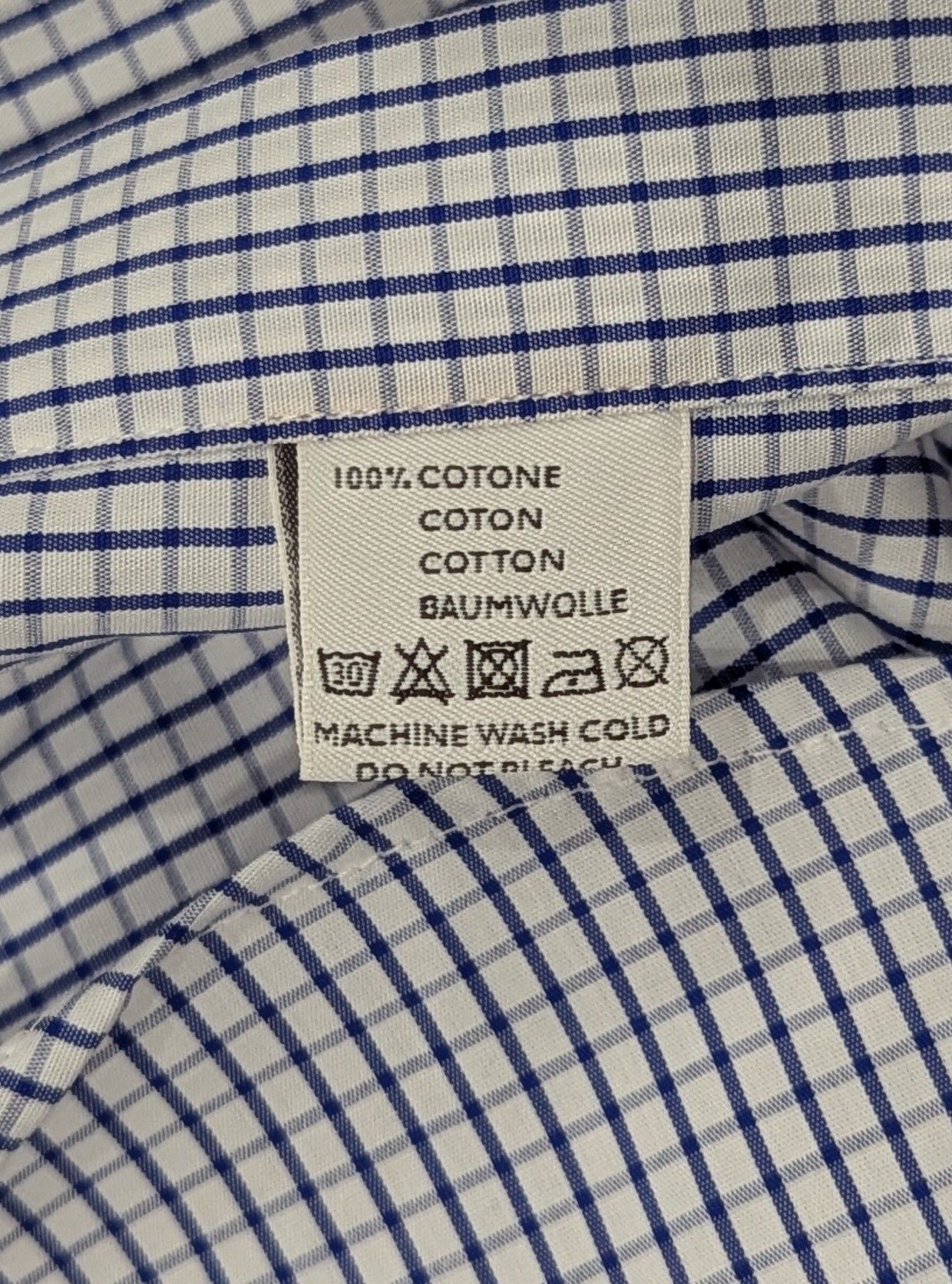 Canali CANALI Grid Cotton Dress Shirt Blue 45 US 17.75 Modern Fit Size US XXL / EU 58 / 5 - 5 Thumbnail