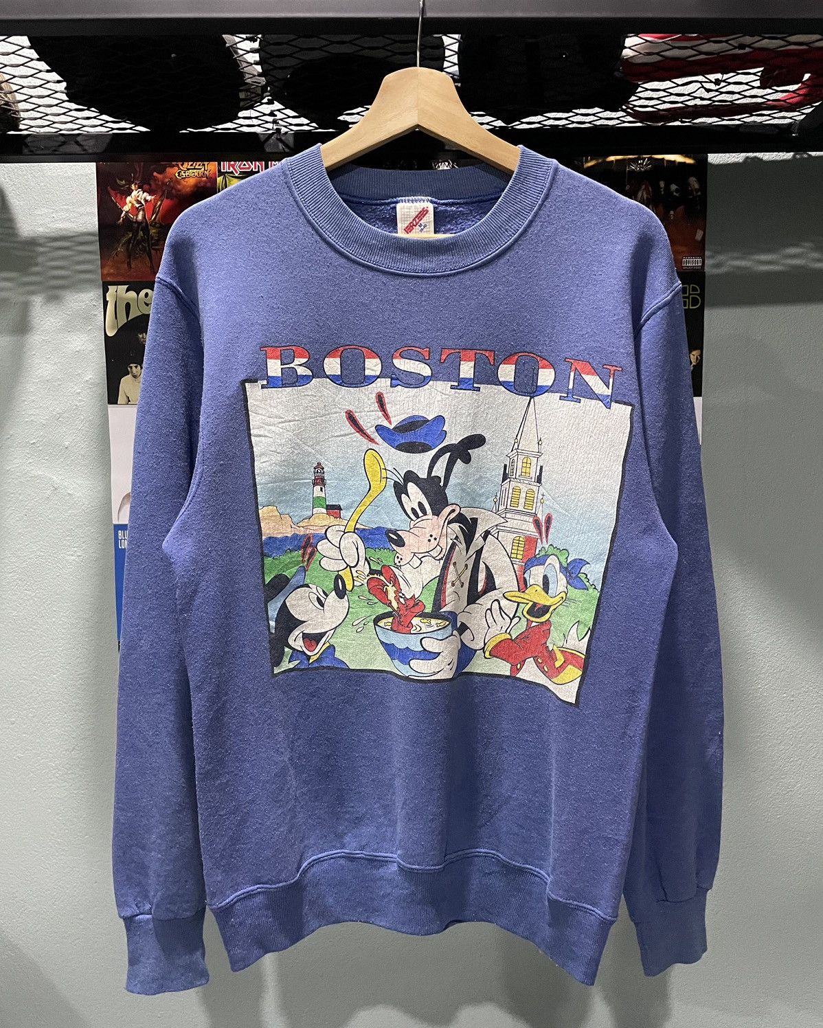 image of VTG 90's Mickey Mouse Boston in Blue, Men's (Size Medium)
