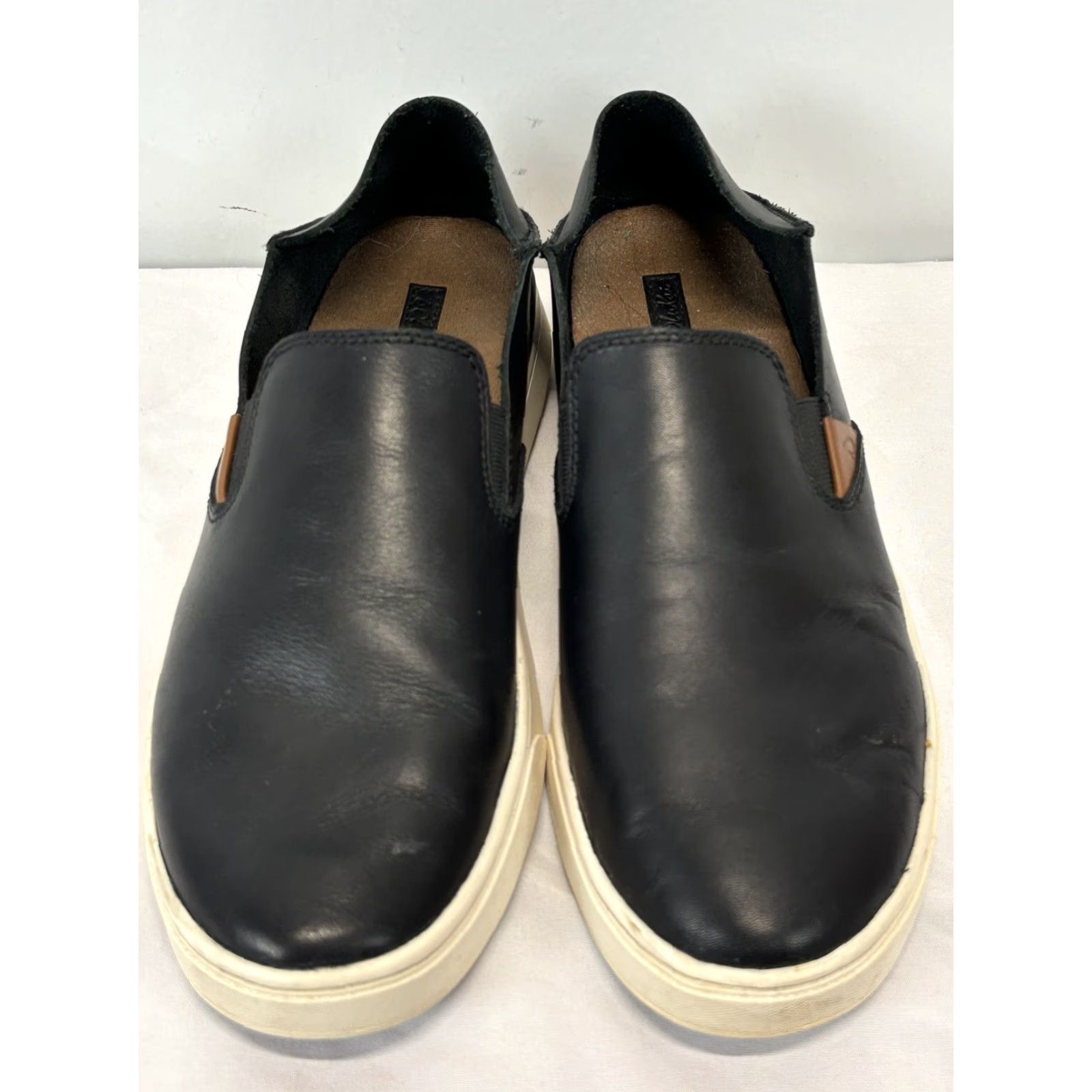 Olukai OluKai Pehuea Slip-On Leather Casual Sneaker Women’s Black 10 Drop Heel Comfort Size US 10 / IT 40 - 3 Thumbnail