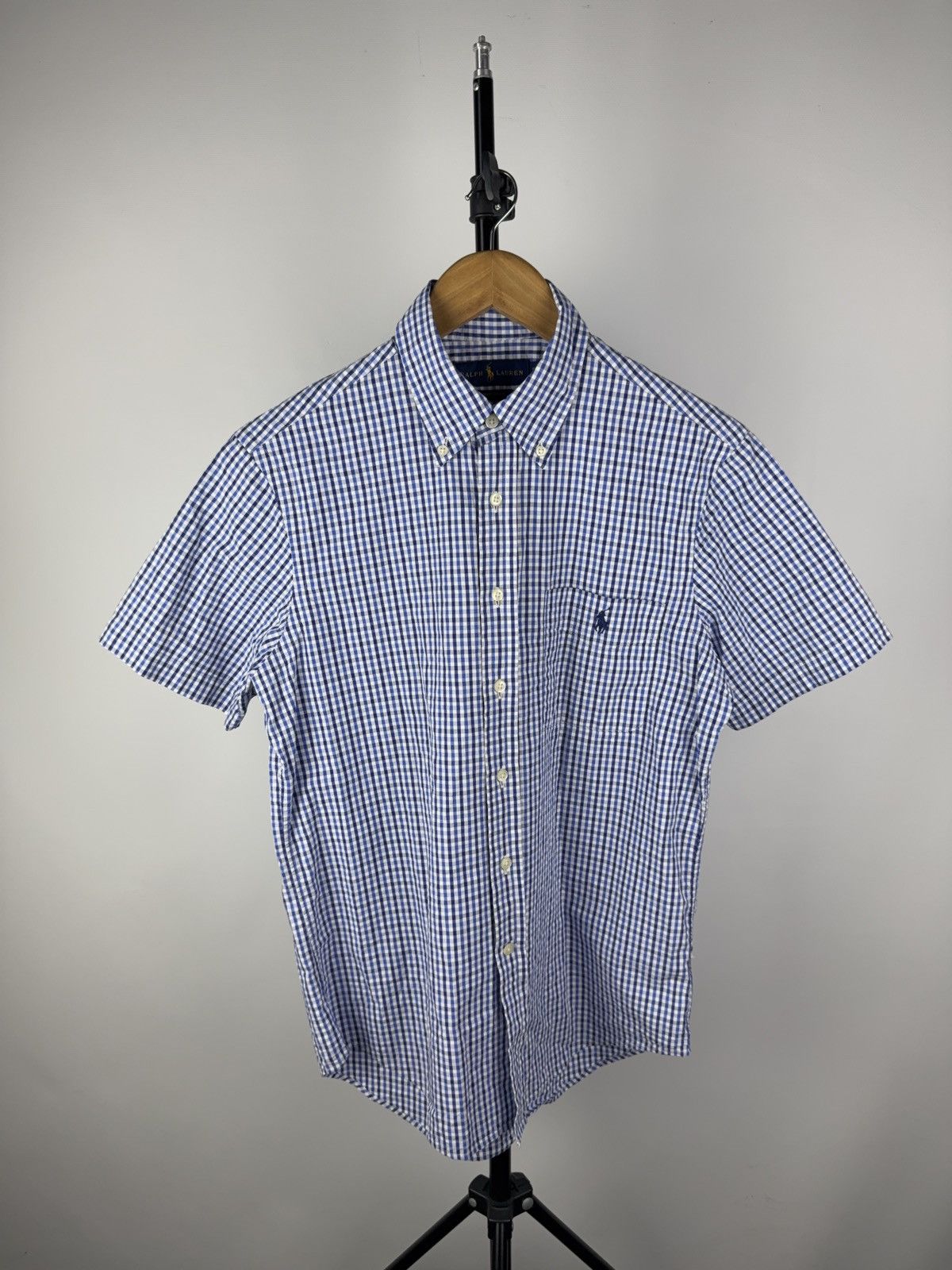Polo Ralph Lauren 00s Luxury Ralph Lauren Seersucker Gingham Shirt Blue Size US S / EU 44-46 / 1 - 1 Thumbnail