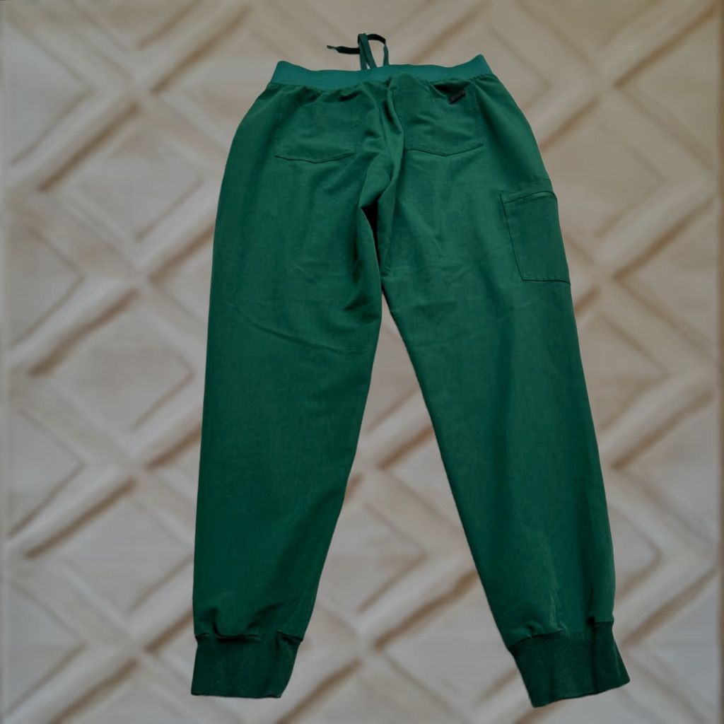 Vintage PEELZ Arabella Cargo Jogger Scrub Pants Womens Medium Green 4-Way Stretch Work Pants Size 32" / US 10 / IT 46 - 1 Thumbnail