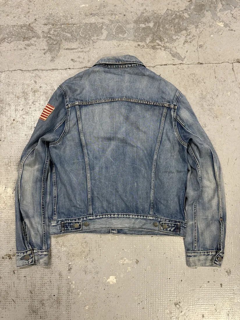 Designer × Polo Ralph Lauren × Vintage 2010s Ralph Lauren USA Flag Blue Denim Jacket Size US M / EU 48-50 / 2 - 2 Thumbnail