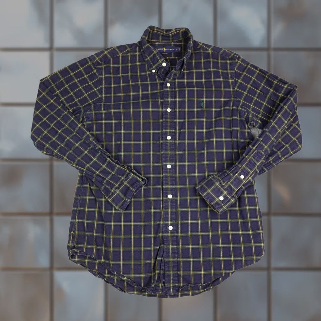 Ralph Lauren Ralph Lauren Shirt Mens L Blue Plaid Flannel Button-Down Long Sleeve Casual Size US L / EU 52-54 / 3 - 1 Thumbnail