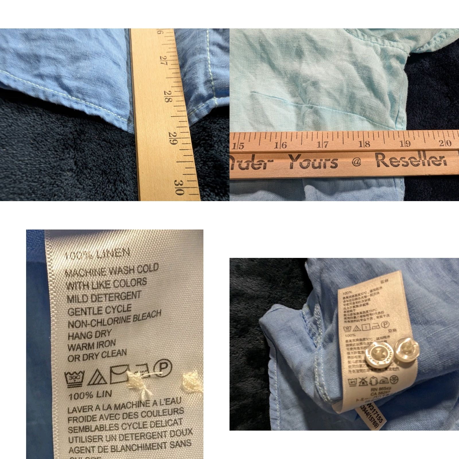 Tommy Bahama Tommy Bahama Shirt Womens Medium Blue Beachy 100% Linen Ombre Two Palms Dip-Dye Long Sleeve Collared Button Blouse Leather? Size M / US 6-8 / IT 42-44 - 8 Thumbnail