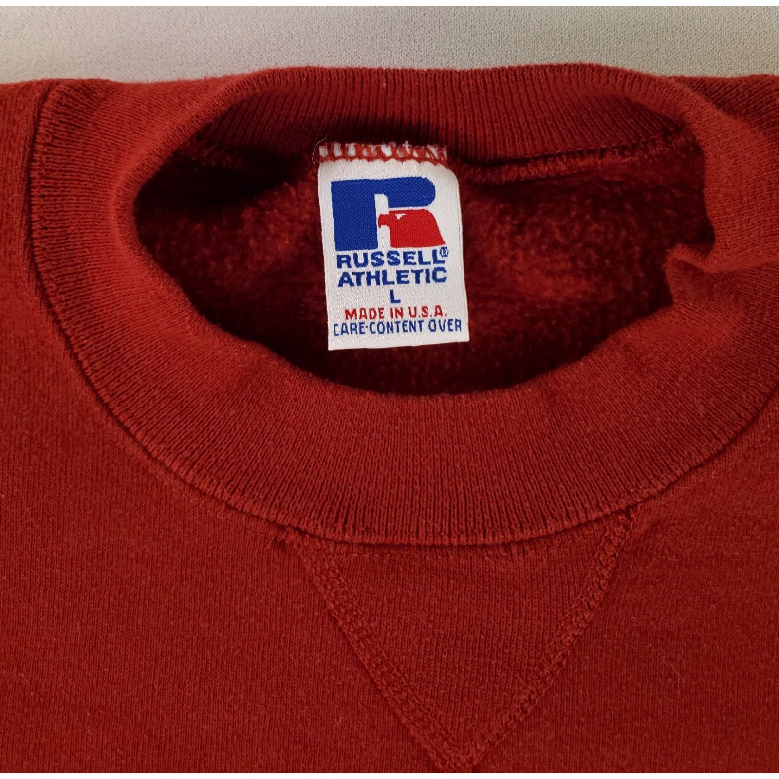 Russell Athletic VINTAGE Russell Athletic Sweatshirt Red Long Sleeve Mens L Made USA 90s Pullover Size US L / EU 52-54 / 3 - 3 Thumbnail