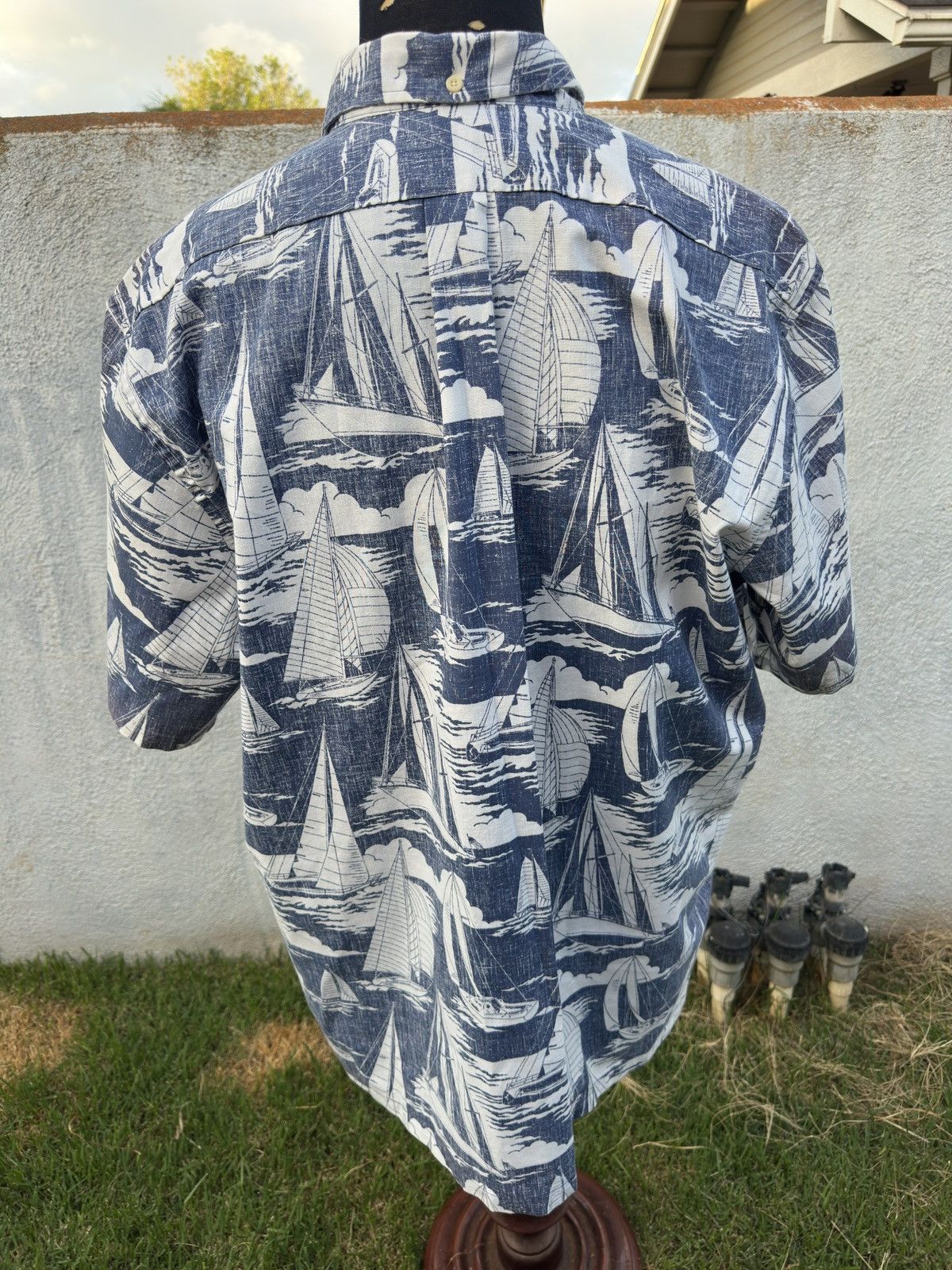 Reyn Spooner Reyn Spooner Hawaiian Print Blue/White 3/4 Button Men's 2XL Size US XXL / EU 58 / 5 - 2 Thumbnail