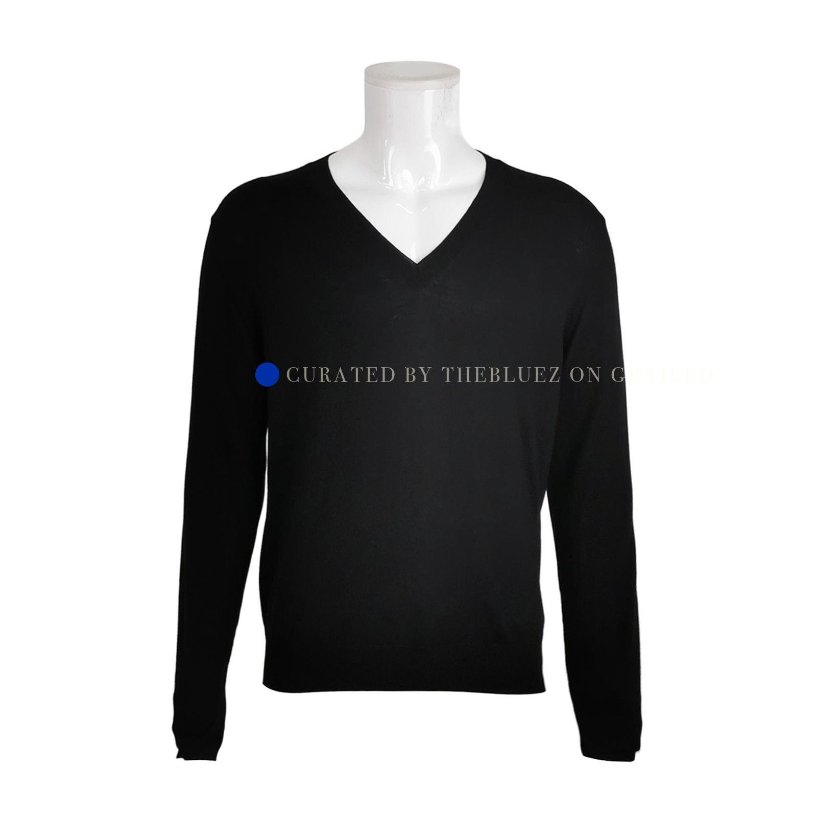 Prada Elegant Black V-Neck Sweater in Size M Size US M / EU 48-50 / 2 - 1 Thumbnail