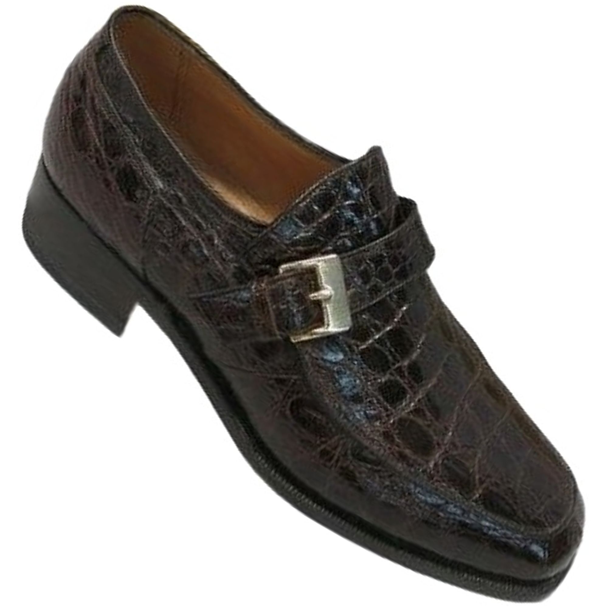Hanover Vintage Hanover Exotic Alligator Monk Strap Loafers Brown Dr Size US 9 / EU 42 - 2 Thumbnail