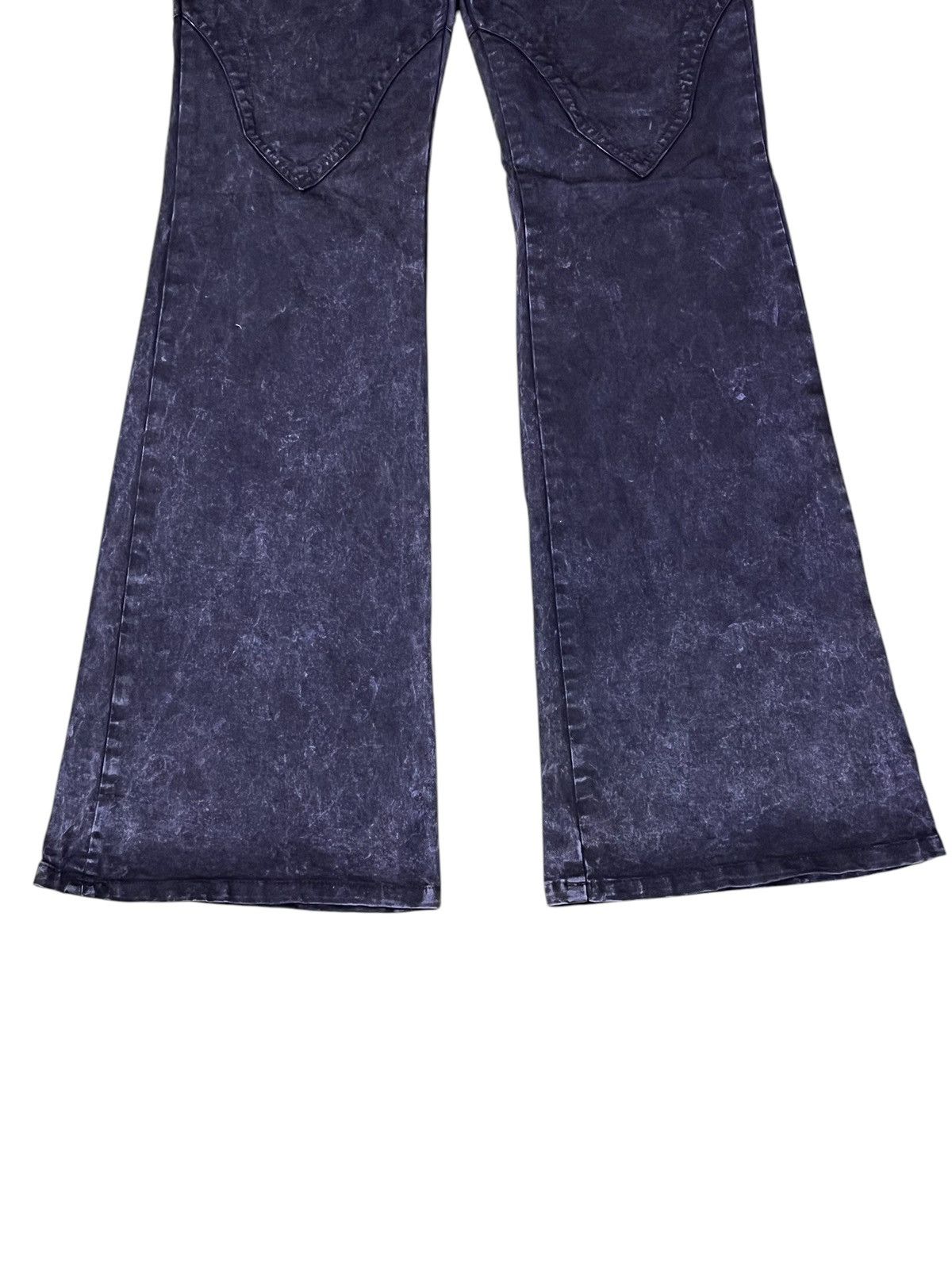Tornado Mart FLARED🔥SICK VINTAGE SEMANTIC DESIGN TYE DYE FLARE JEANS Size US 34 / EU 50 - 3 Thumbnail