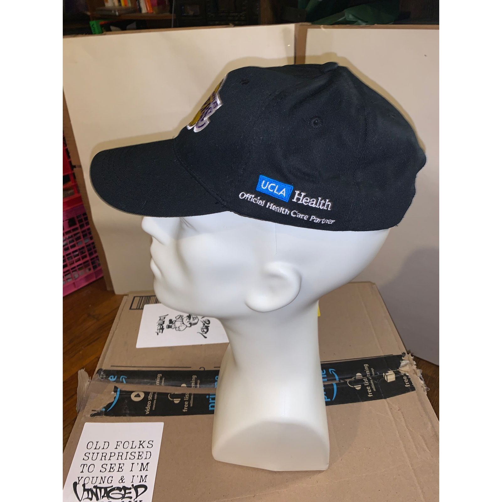 NBA Los Angeles Lakers Hat Black Adjustable Strapback NBA Cap Size ONE SIZE - 4 Thumbnail