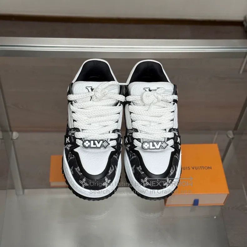 Louis Vuitton Louis Vuitton Trainer Maxi Black and White Denim Fat Ding Size US 6.5 / EU 39-40 - 6 Thumbnail