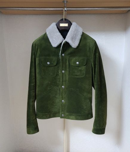 Tom Ford o1sm1stk0824 Sharing Suede Trucker Jacket in Green Size US M / EU 48-50 / 2 - 1 Thumbnail