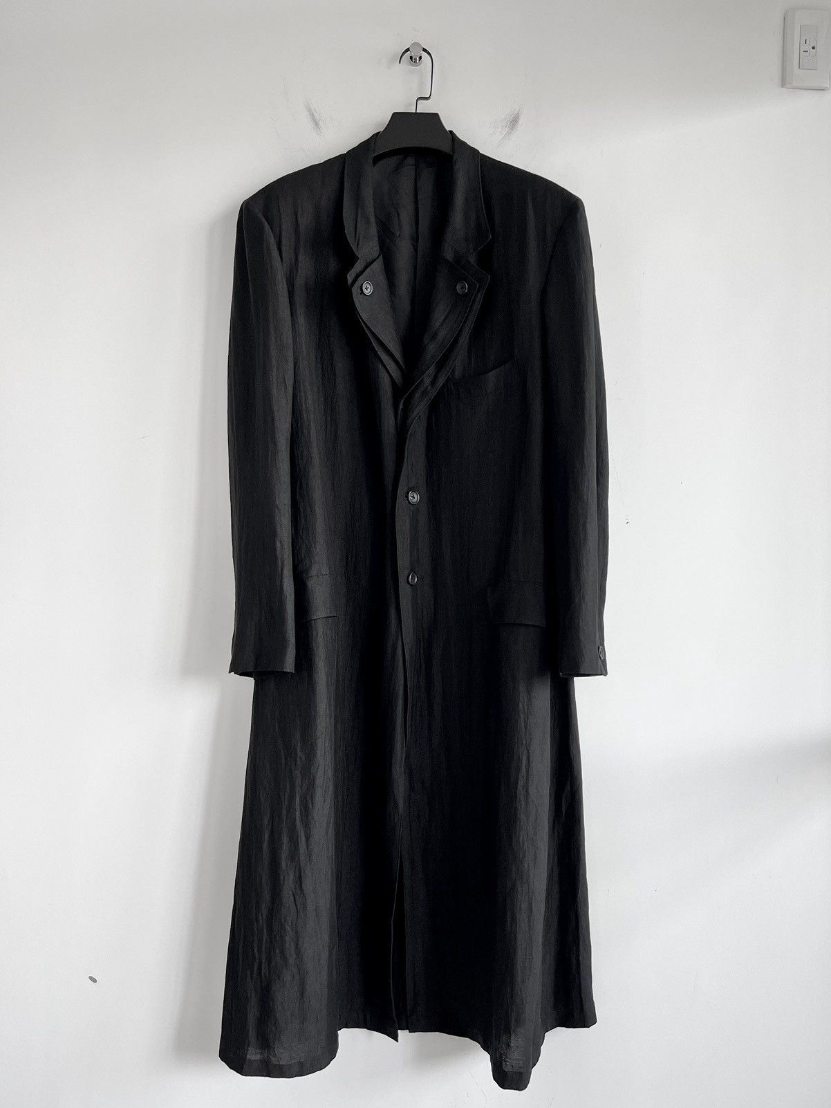 Yohji Yamamoto Yohji Yamamoto Pour Homme - DOUBLE LAPEL LONG JACKET |  Grailed