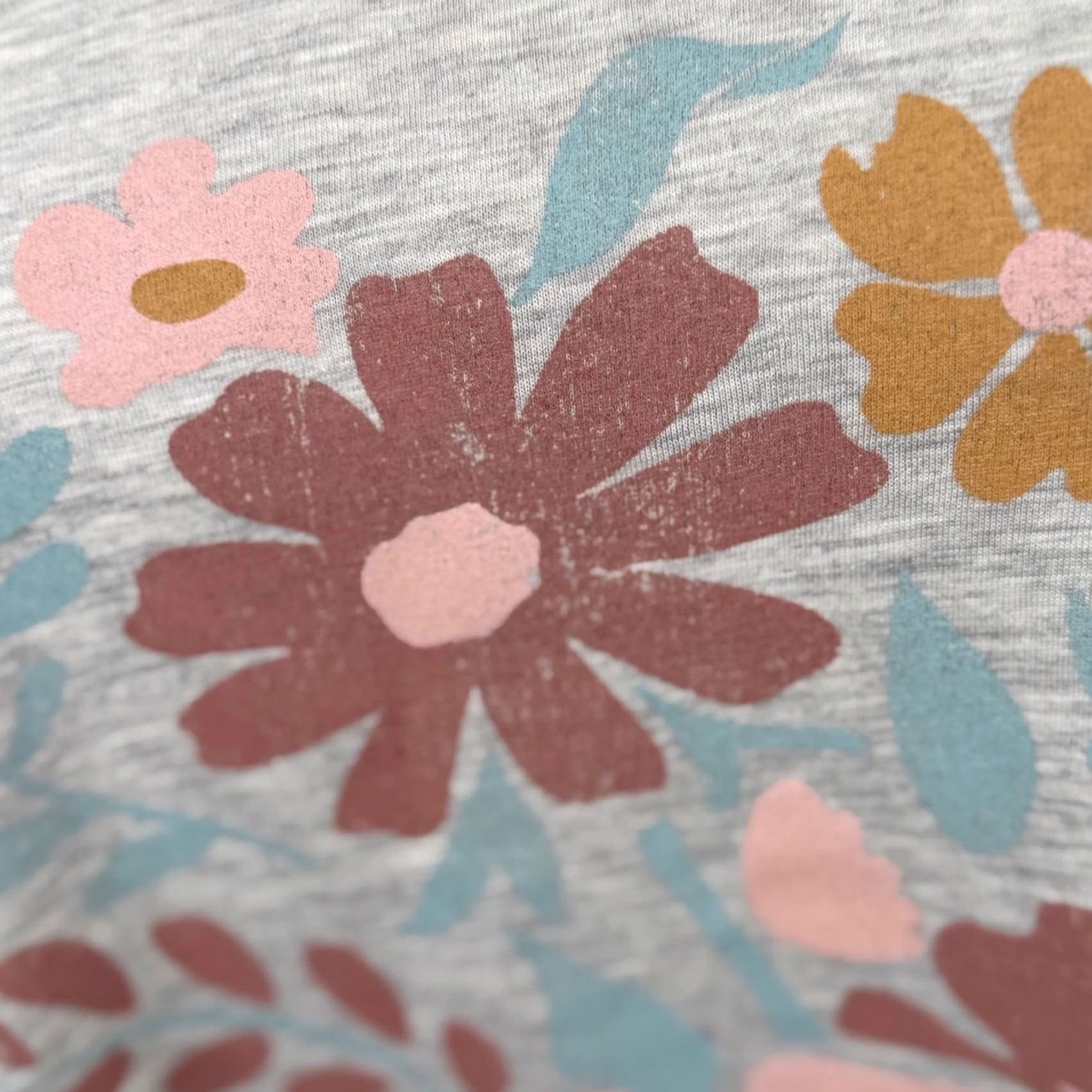 VIBE Womens 0X T Shirt Gray Floral Positive Vibes Graphic Boho Soft Cottage Nature Size XL / US 12-14 / IT 48-50 - 6 Thumbnail