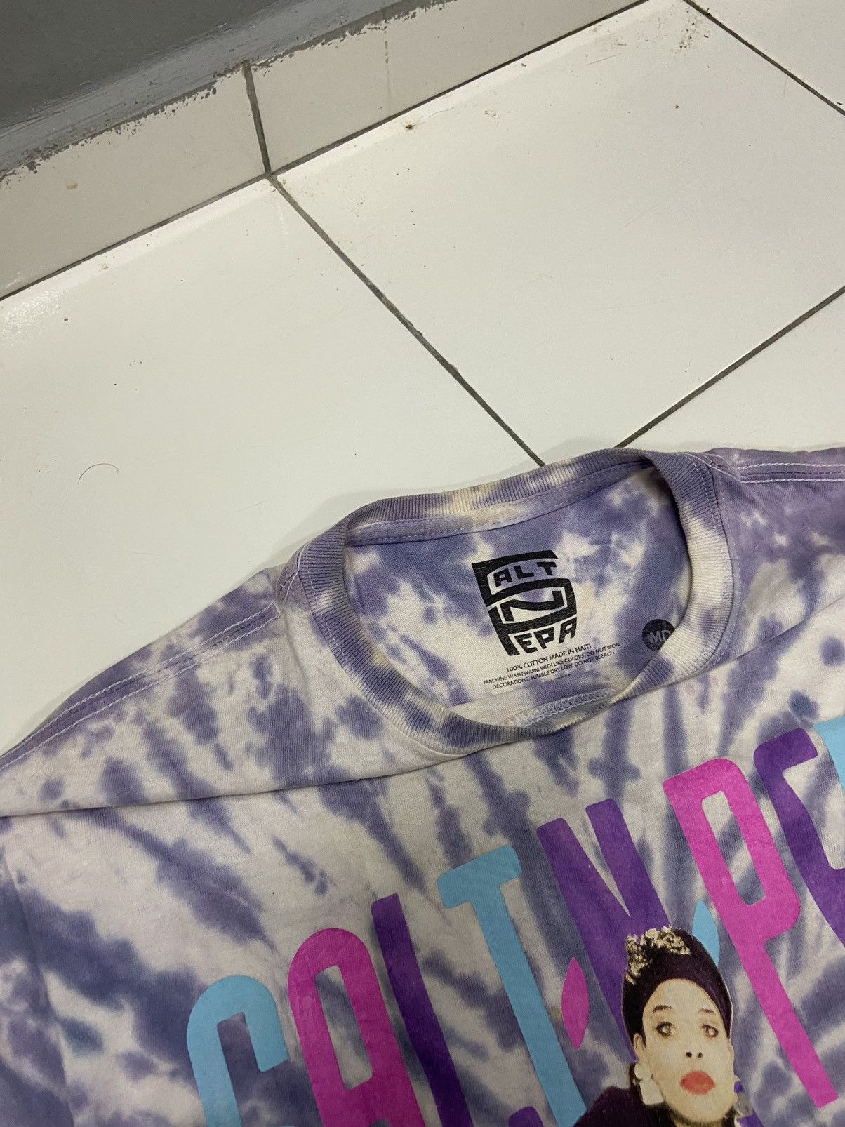 SALT N PEPA HIP HOP DUO BAND TIE DYE TEE SHIRT