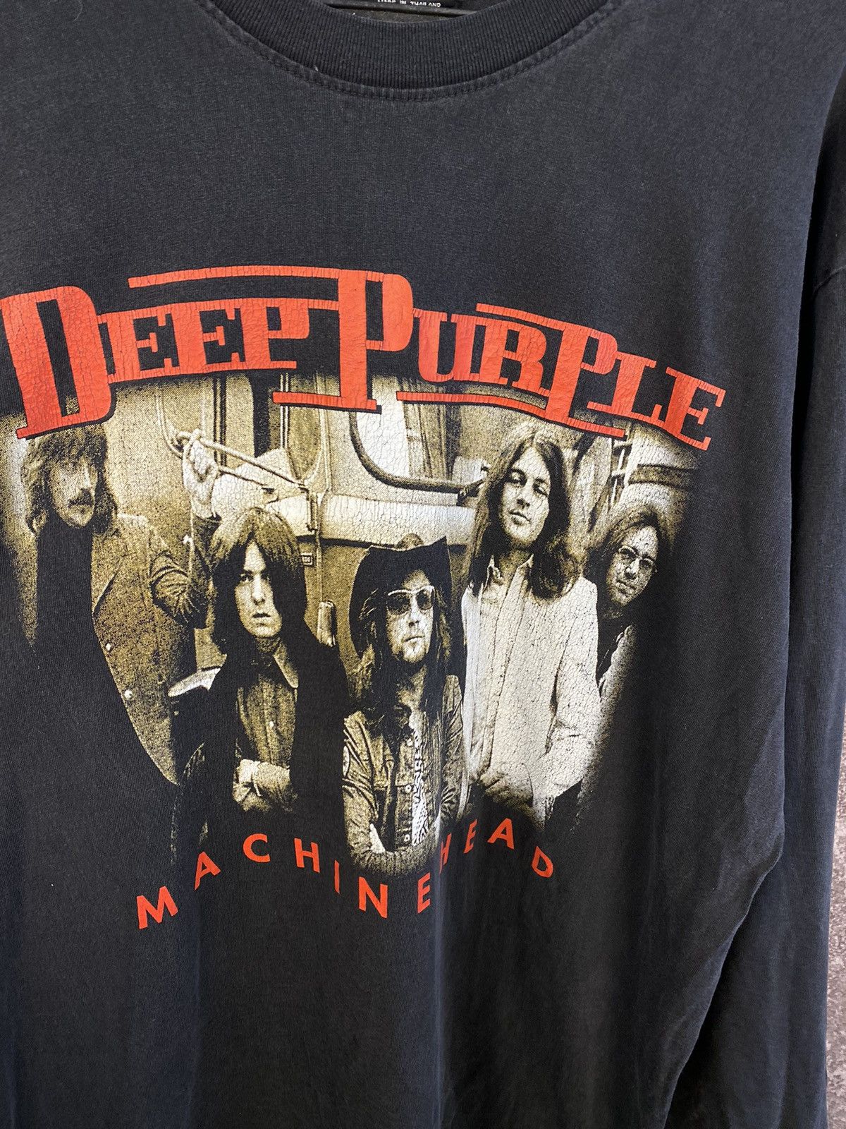 Band Tees × Vintage Vintage Deep Purple Machine Head Black T Shirt 90s Classic Size US L / EU 52-54 / 3 - 4 Thumbnail