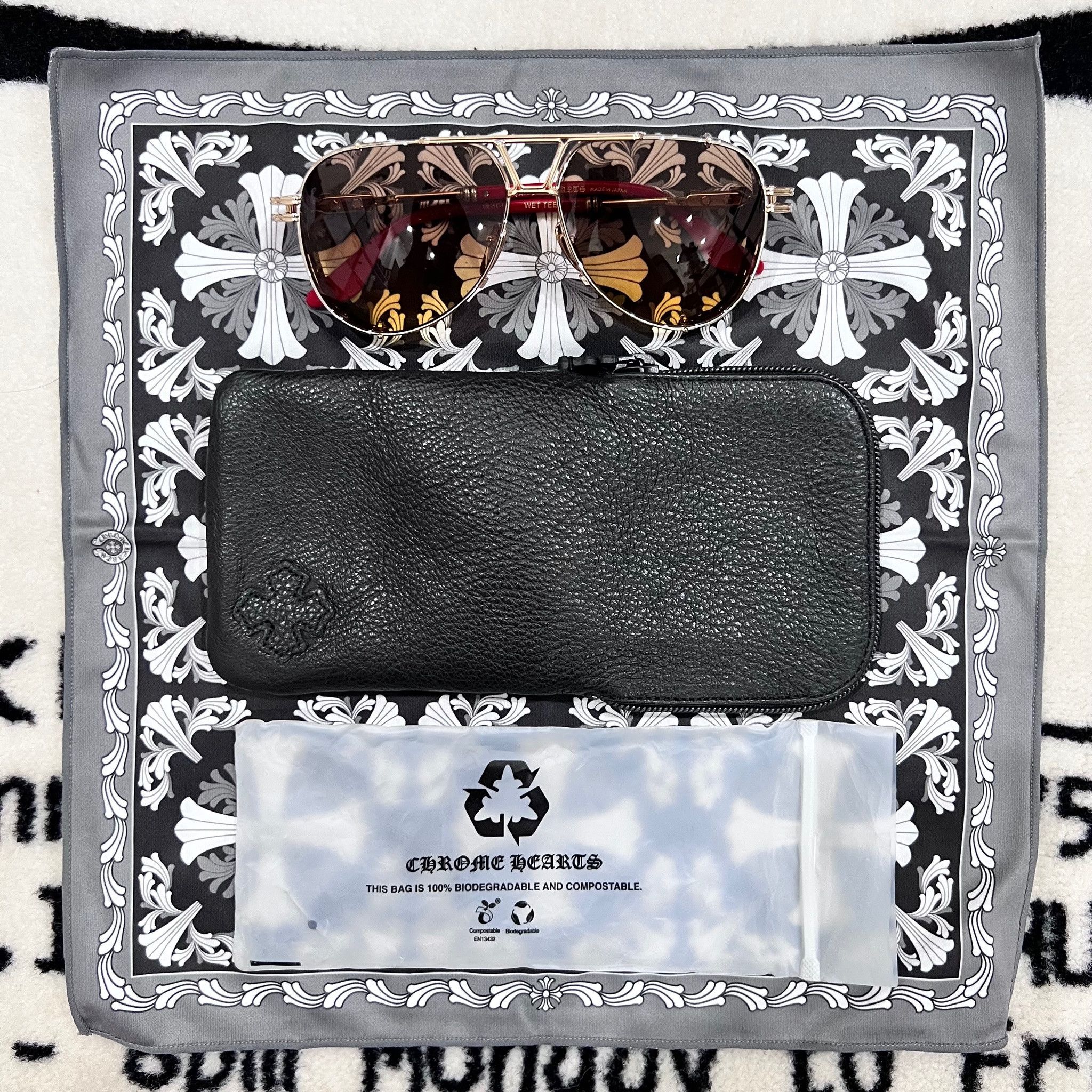Chrome Hearts CHROME HEARTS TEE Filigree Side Shield Aviator Sunglasses Size ONE SIZE - 1 Thumbnail