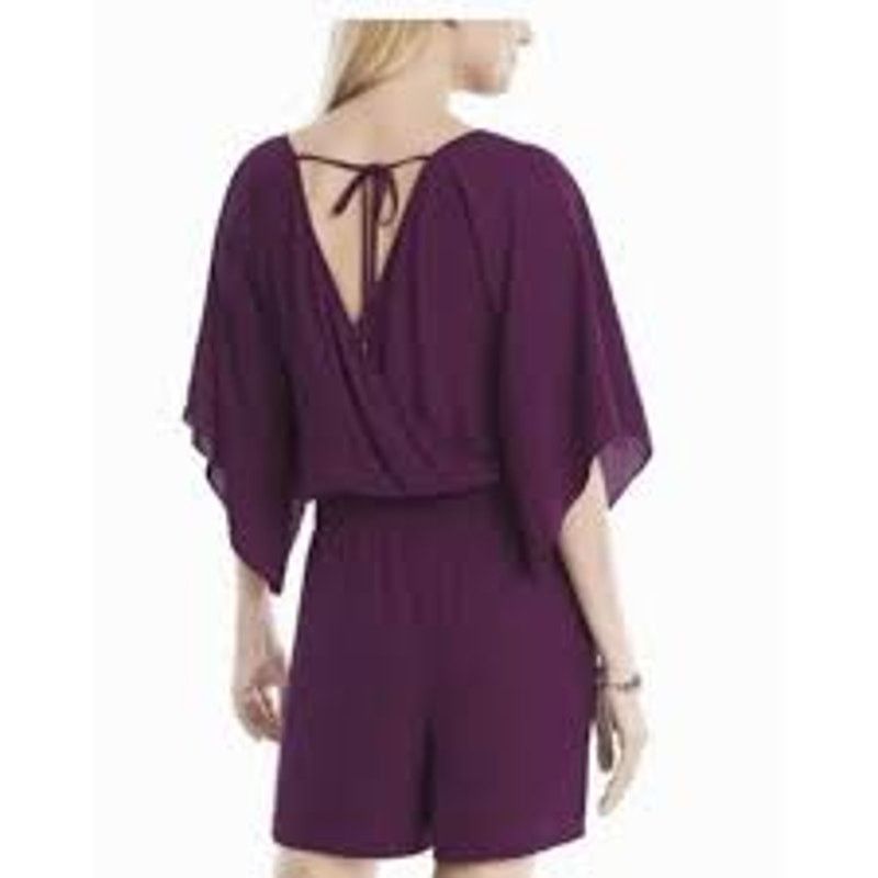 White House Black Market White House Black Market Purple Kimono Romper Size 34" / US 12 / IT 48 - 1 Thumbnail