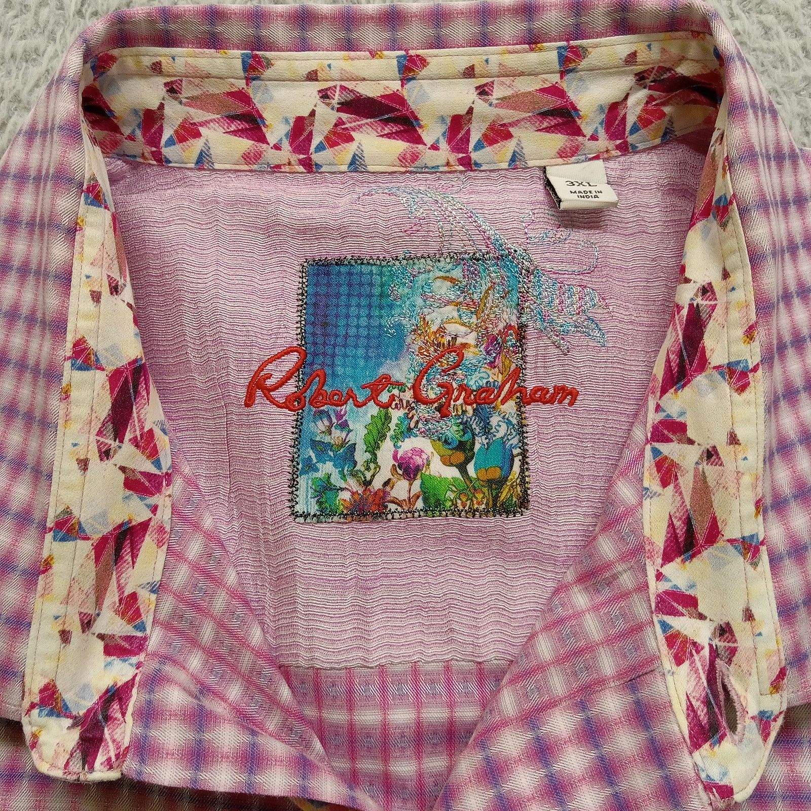 Robert Graham Robert Graham Shirt 3XL Men Plaid Contrasting Cuffs & Collar Size US XXL / EU 58 / 5 - 4 Thumbnail