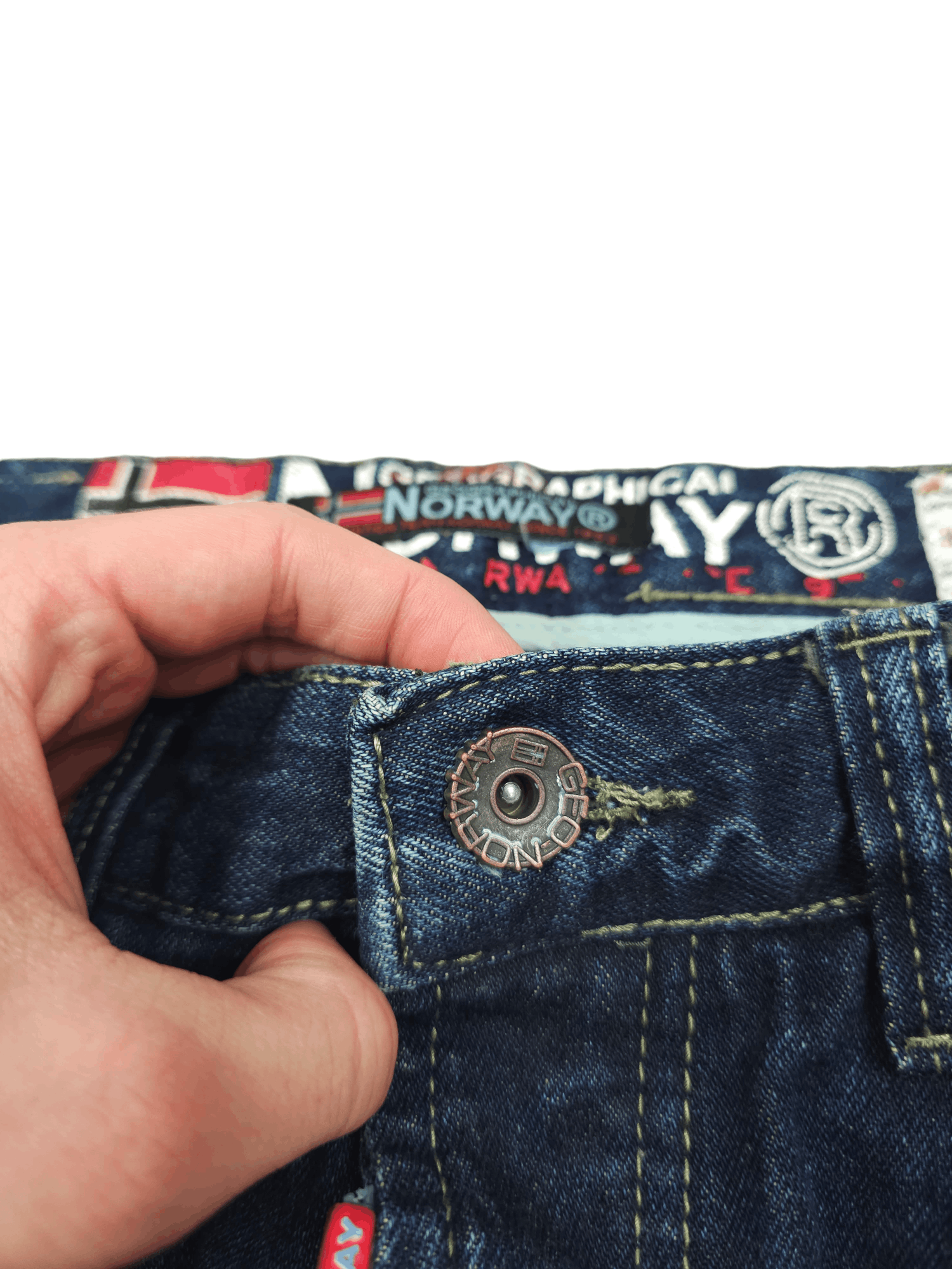 Japanese Brand 💎 Size 34/34 Washed Y2K Double Knee Denim Jeans Y2K Size US 34 / EU 50 - 10 Thumbnail
