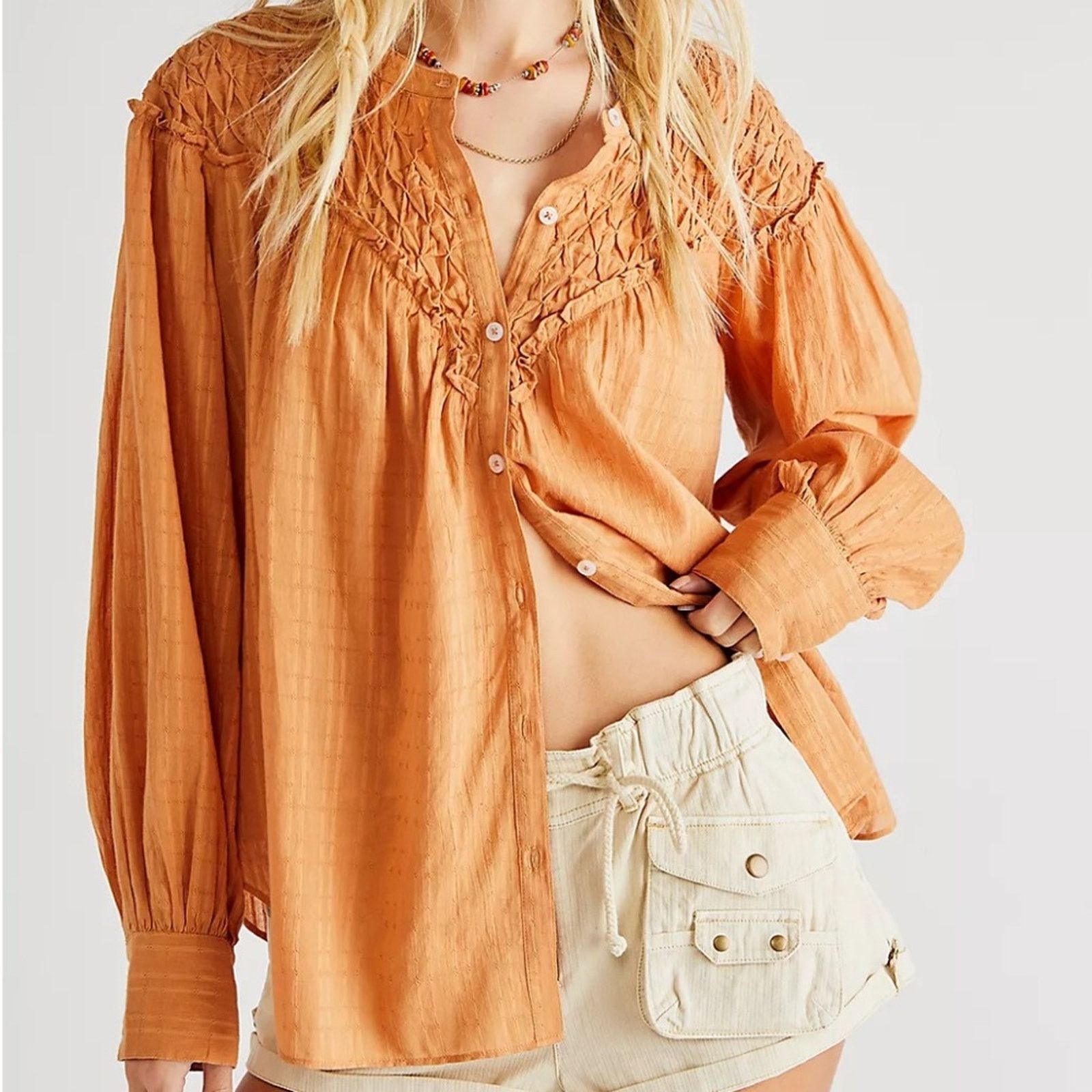Free People Free People Marigold Buttondown Top Size XS Size XS / US 0-2 / IT 36-38 - 1 Thumbnail