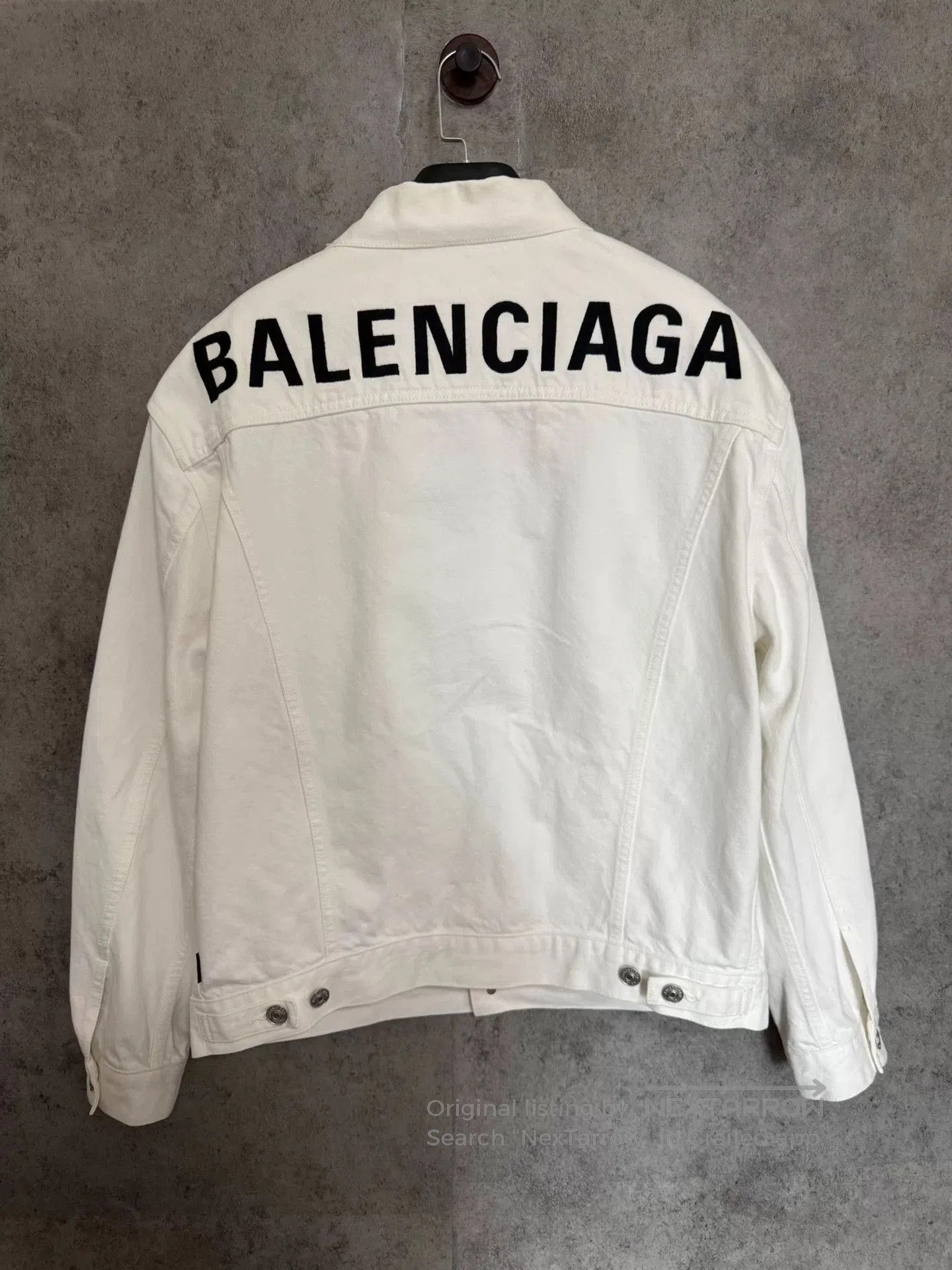 Balenciaga Balenciaga White Denim Jacket with Logo. Size US S / EU 44-46 / 1 - 5 Thumbnail