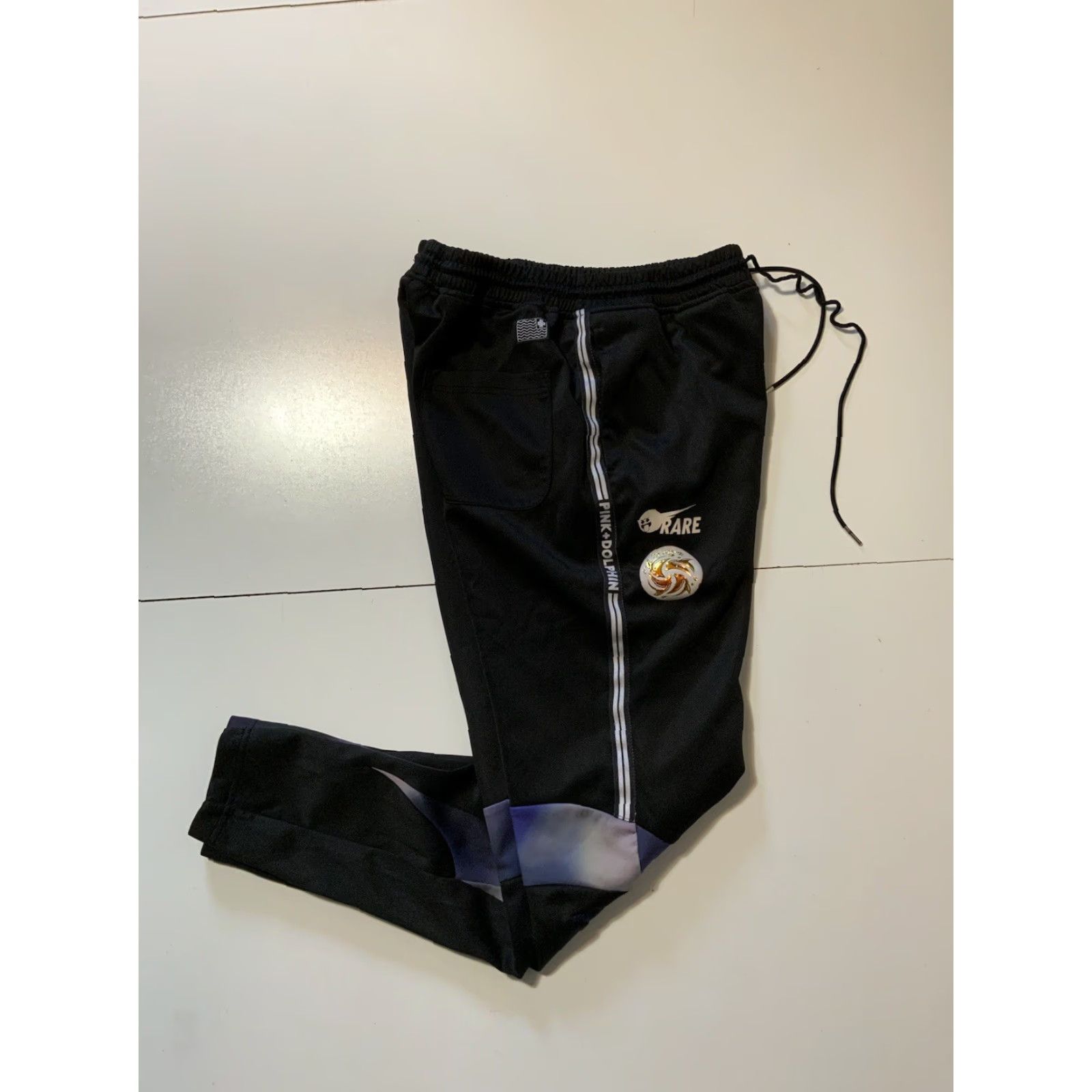 Vintage Pink Dolphin Fly Legends Rare Northern Lights Black Slim Fit Track Pants Sz. M Men Slim Activewear Pants Regular Size M Black Mens Size US 31 - 2 Thumbnail