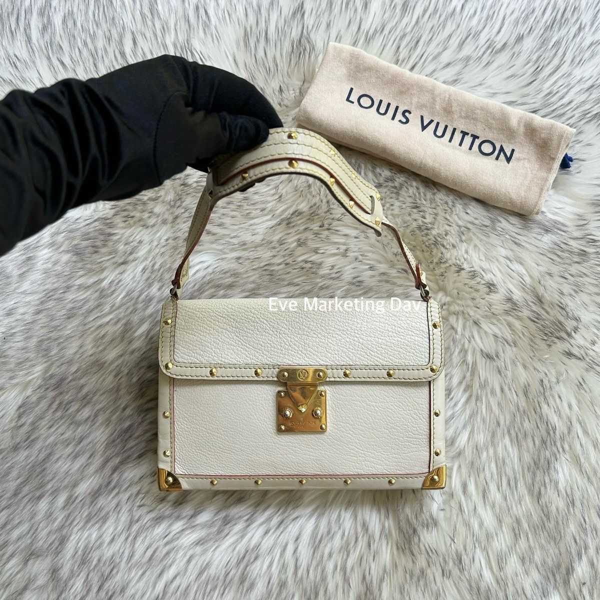 Louis Vuitton x Vintage Lv 2004 Suhali LAimable White Studded Small Shoulder Bag, Women's