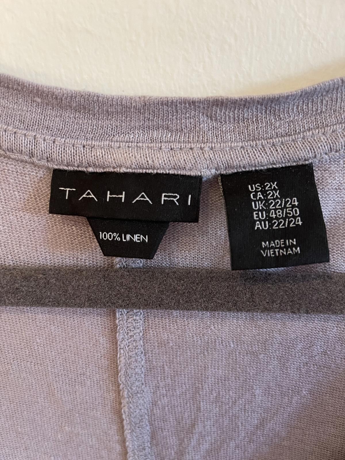 Elie Tahari Tahari 100% linen grey top Size XXL / US 16-18 / IT 52-54 - 3 Thumbnail