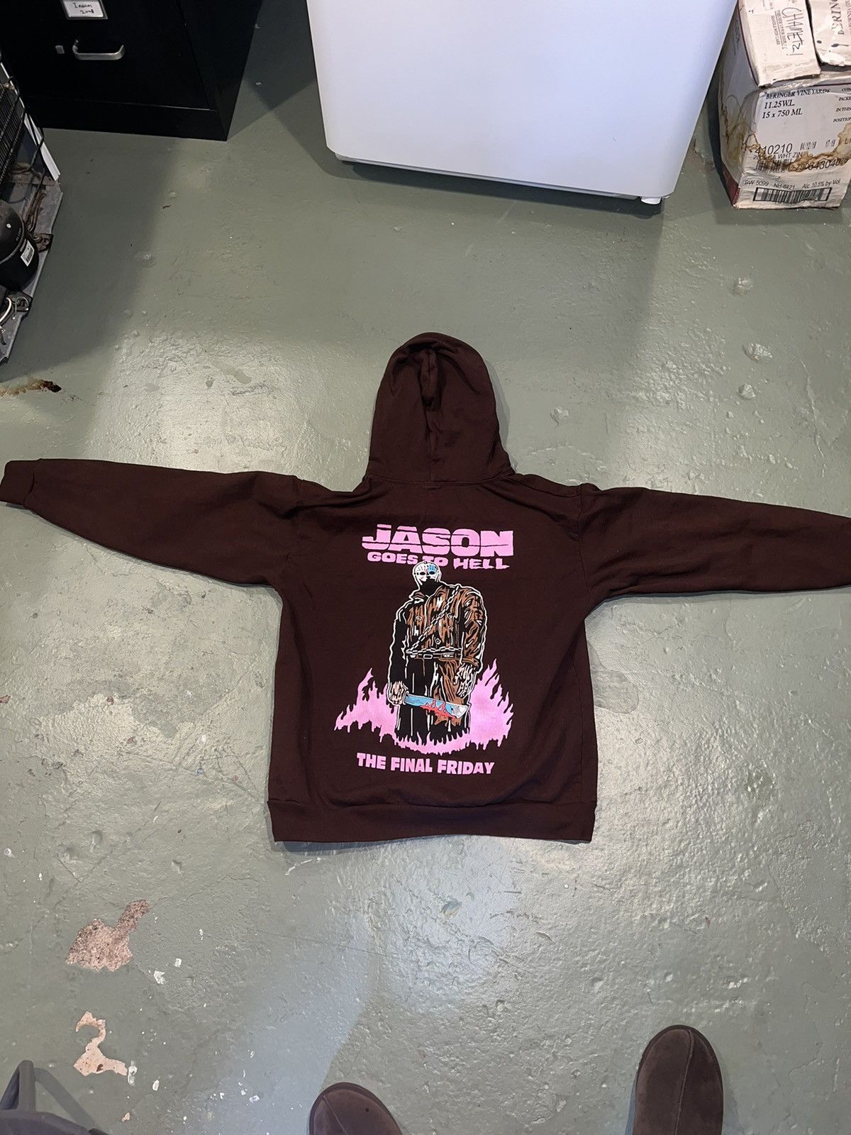 image of Warren Lotas Jason Goes To Hell Hoodie XL in Brown, Men's