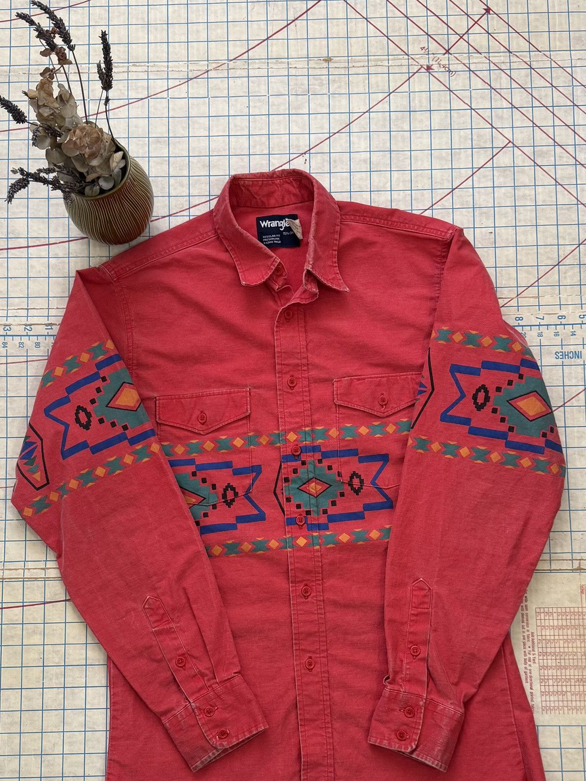 Wrangler Vintage Wrangler Brushpopper Navajo Pattern Button Up Shirt Size US L / EU 52-54 / 3 - 6 Thumbnail