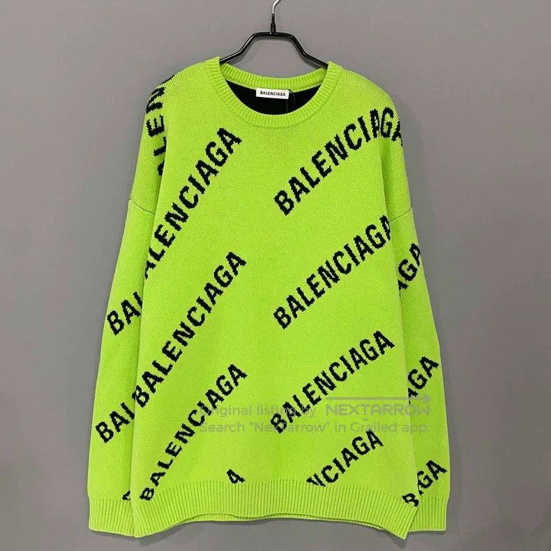 Balenciaga Balenciaga Green Camo Print Intarsia Sweater Size US M / EU 48-50 / 2 - 1 Thumbnail