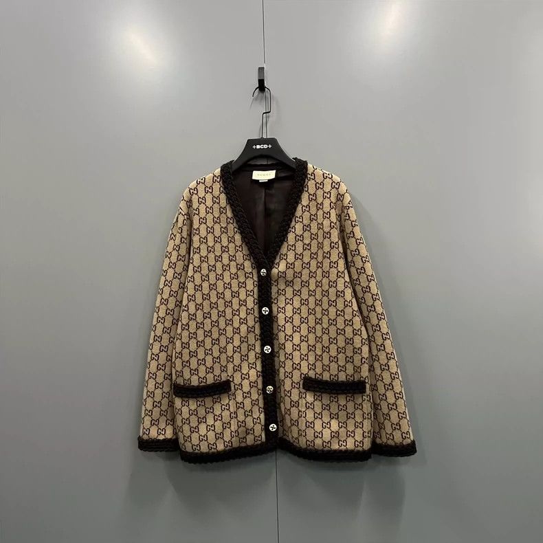 Gucci Gucci Brown wool GG full-print cardigan jacket 2502-Nextarr Size US L / EU 52-54 / 3 - 1 Thumbnail