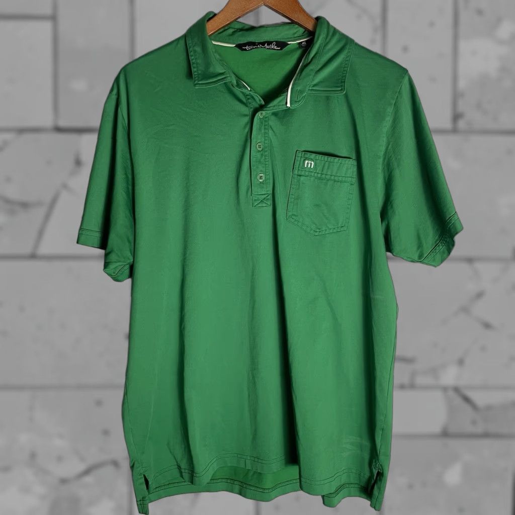 TravisMathew Travis Mathew Polo Shirt Mens XL Green SKI Athletic Stretchy Polo Shirt Size US XL / EU 56 / 4 - 1 Thumbnail