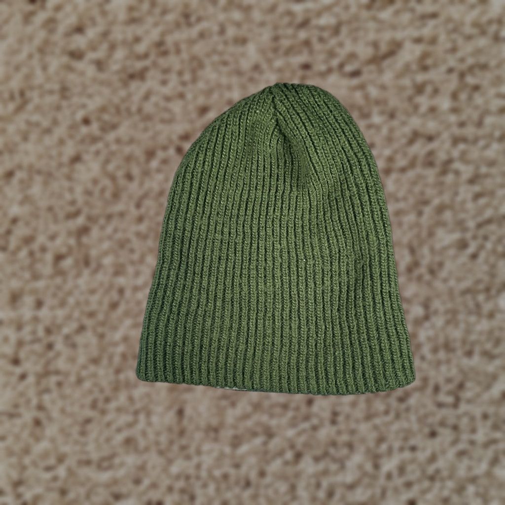 Vintage Beanie Toque Adult One Size Green Double Knit 100% Acrylic Logo Ski Camp Size ONE SIZE - 1 Thumbnail